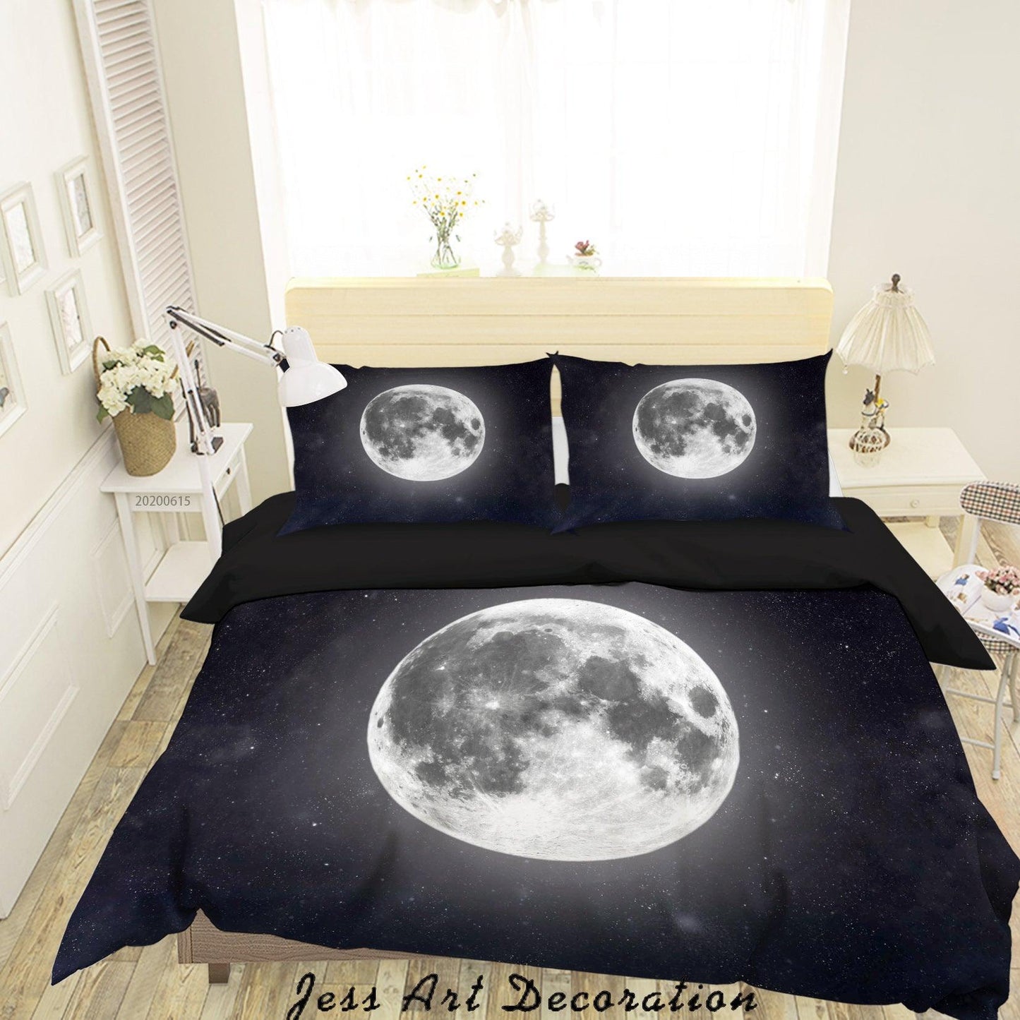 3D Black Moon Quilt Cover Set Bedding Set Duvet Cover Pillowcases SF73