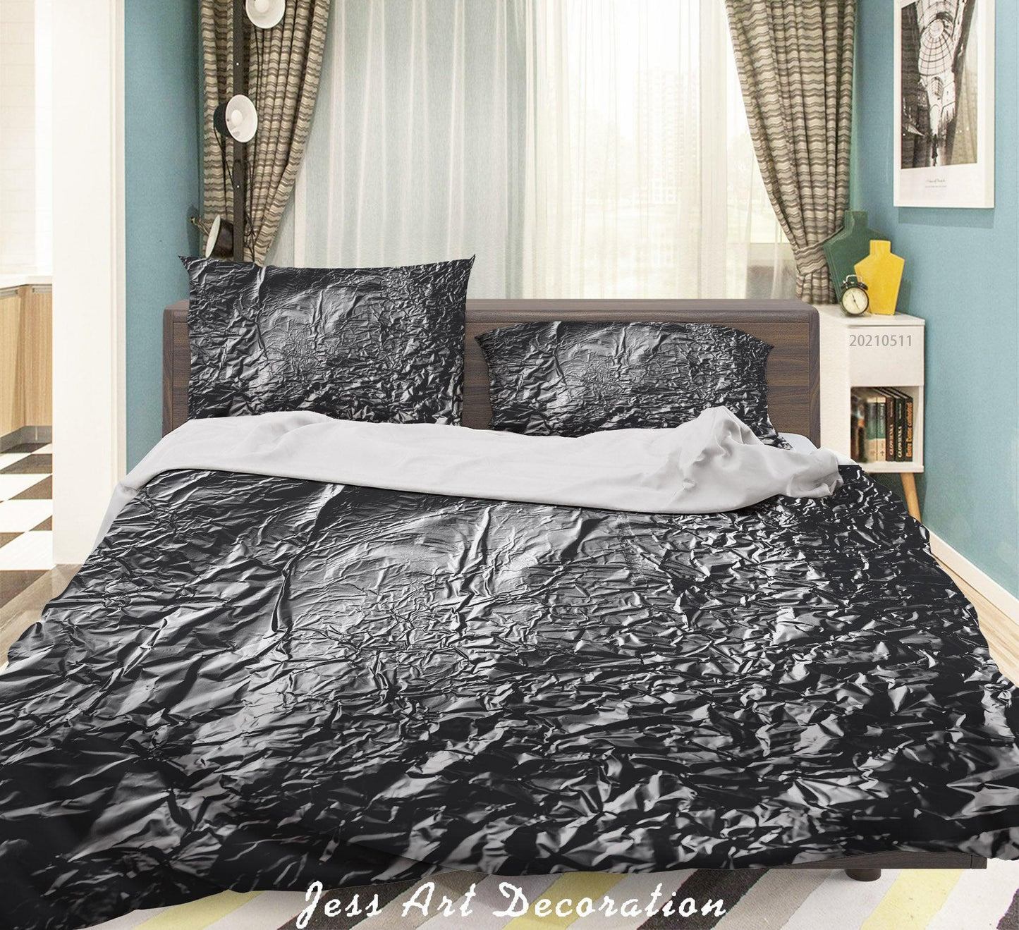 3D Abstract Tinfoil Texture Quilt Cover Set Bedding Set Duvet Cover Pillowcases 590