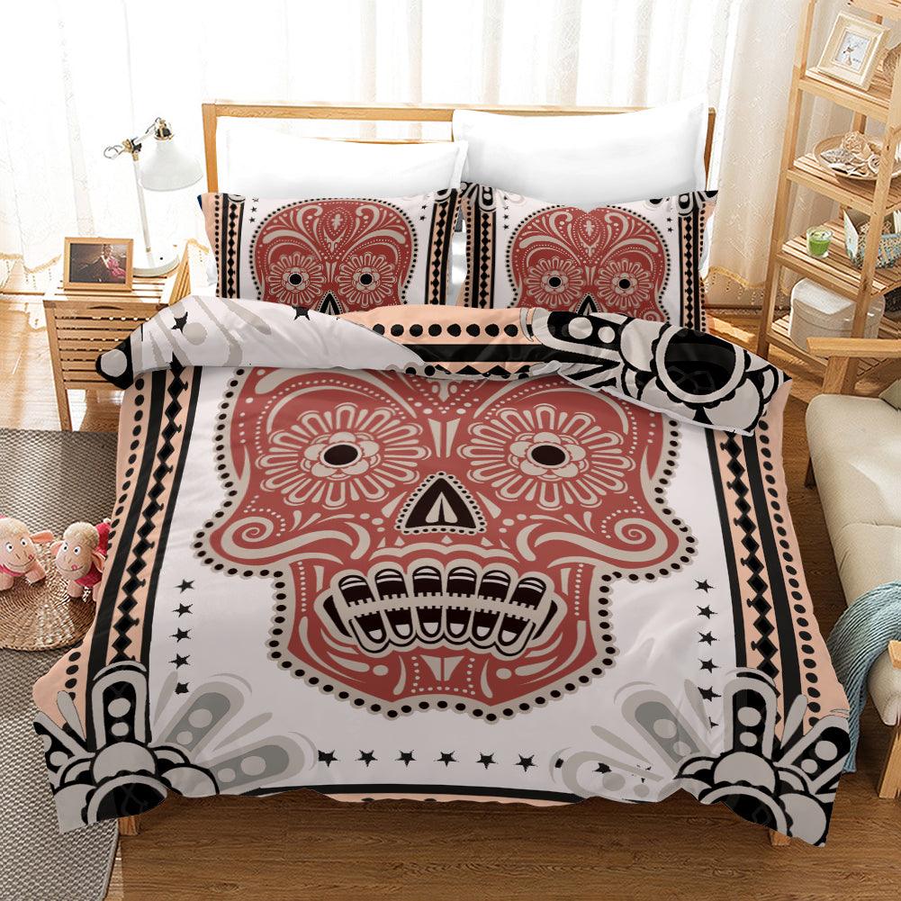 3D Abstract Skull Quilt Cover Set Bedding Set Pillowcases 162