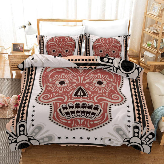 3D Abstract Skull Quilt Cover Set Bedding Set Pillowcases 162
