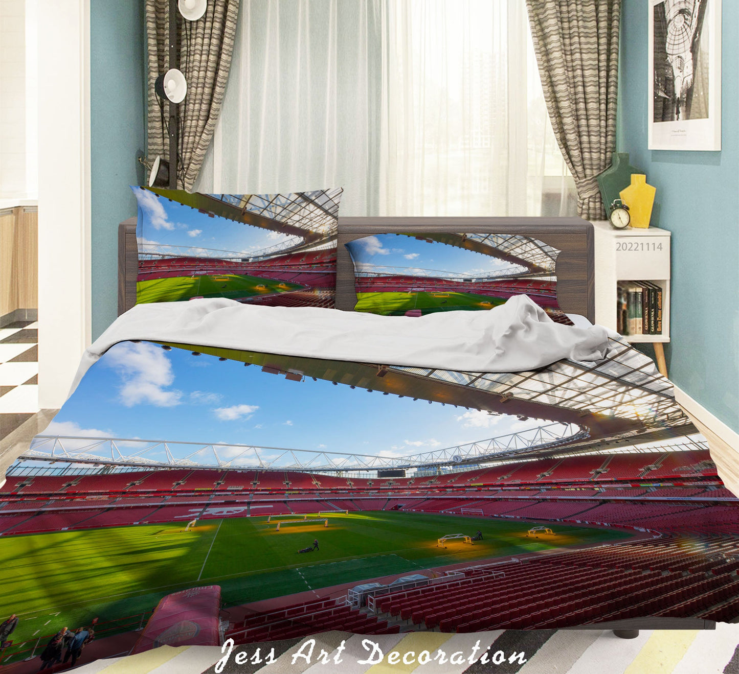 3D Arsenal FC Bluesky Cloud Quilt Cover Set Bedding Set Duvet Cover Pillowcase 888