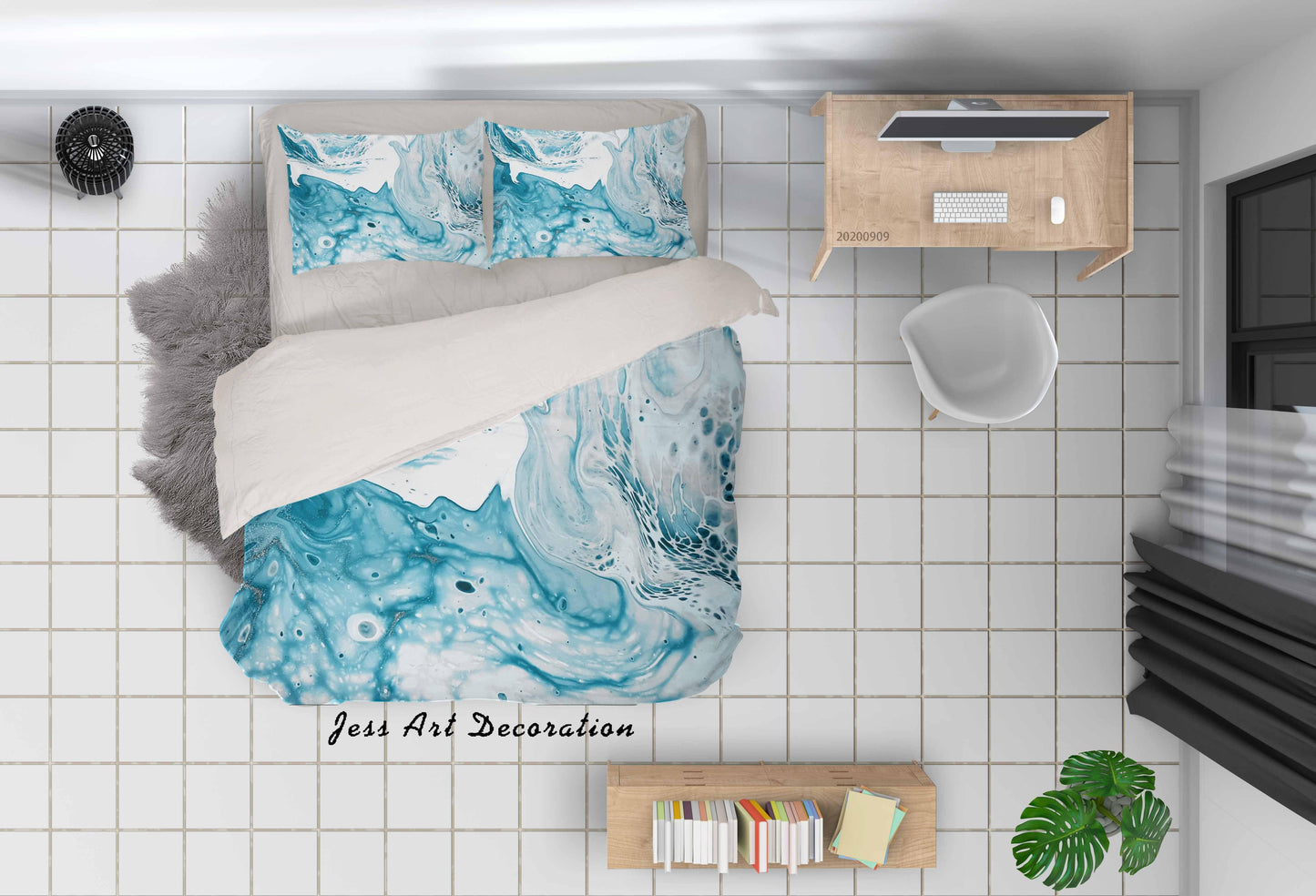 3D Abstract Nature Wave Sea Quilt Cover Set Bedding Set Duvet Cover Pillowcases WJ 6061