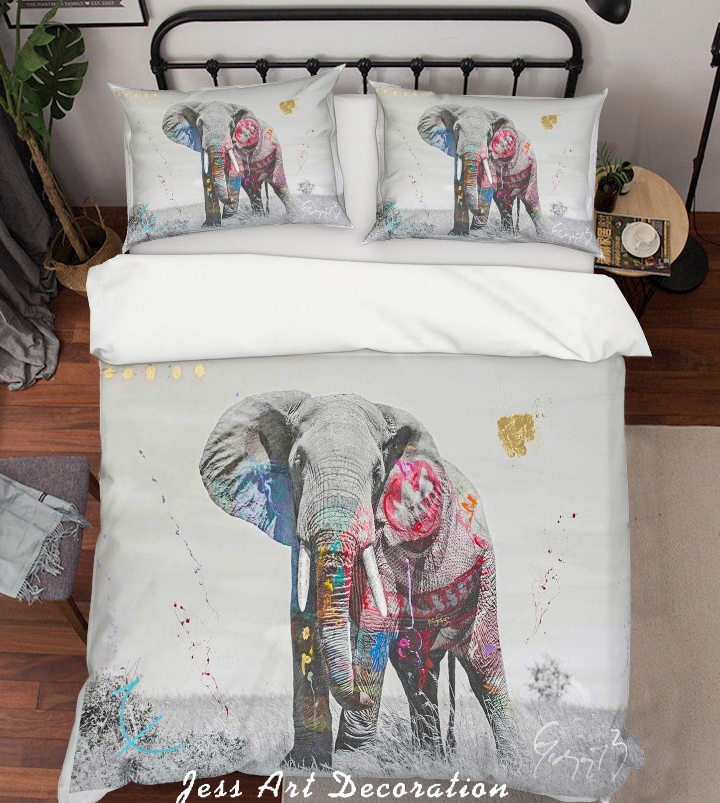 3D Andy Warhol Colorized Animal Elephant Quilt Cover Set Bedding Set Duvet Cover Pillowcases  ZY D23