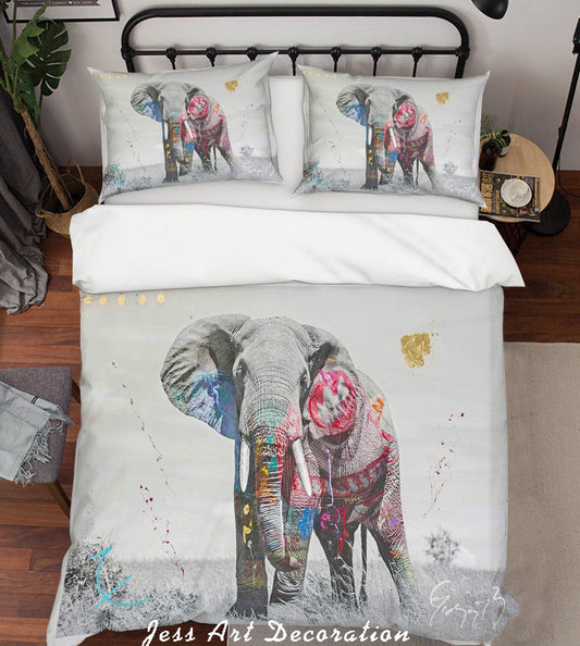 3D Andy Warhol Colorized Animal Elephant Quilt Cover Set Bedding Set Duvet Cover Pillowcases  ZY D23