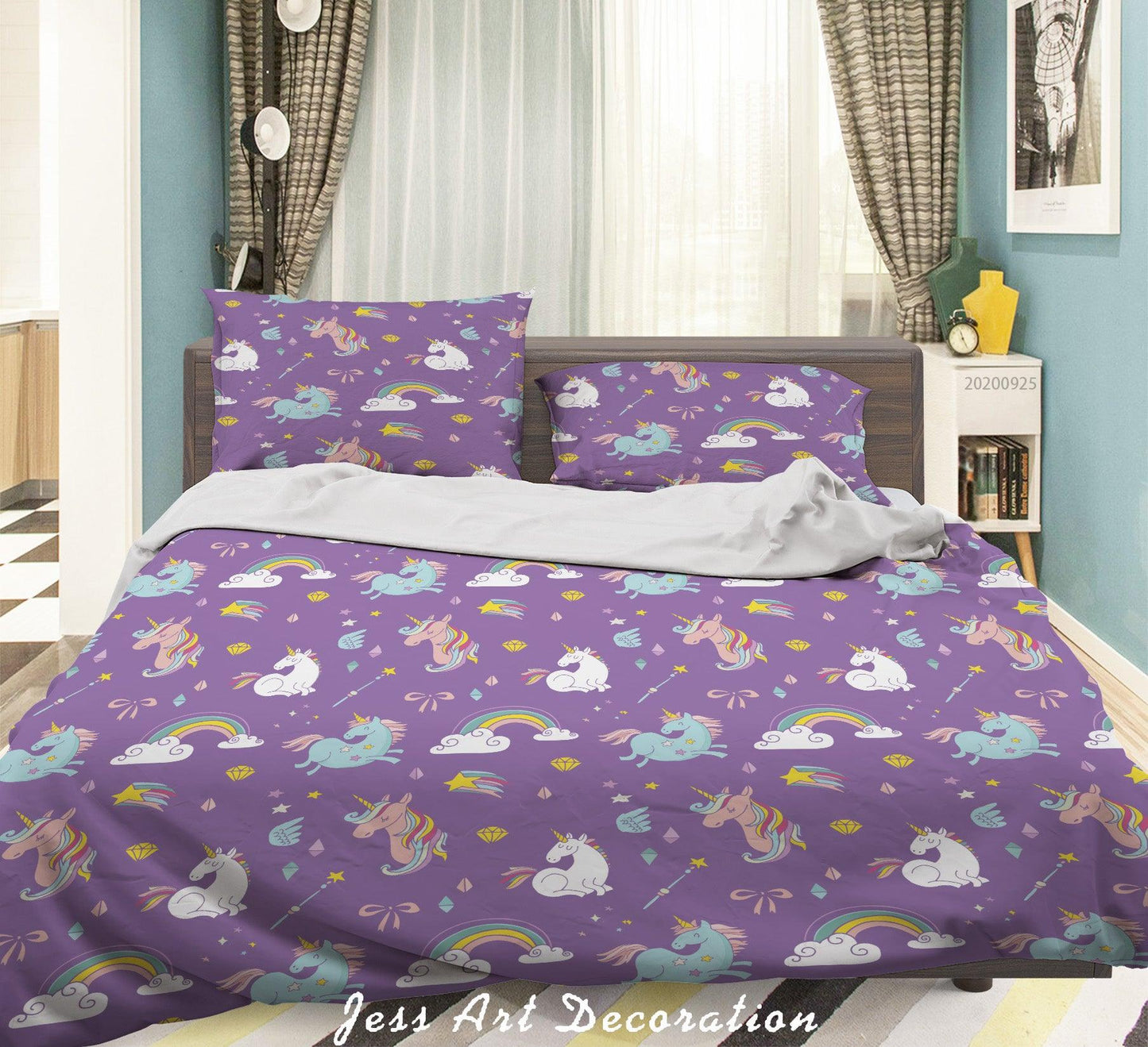 3D Cartoon Animal Horse Pattern Quilt Cover Set Bedding Set Duvet Cover Pillowcases WJ 6439