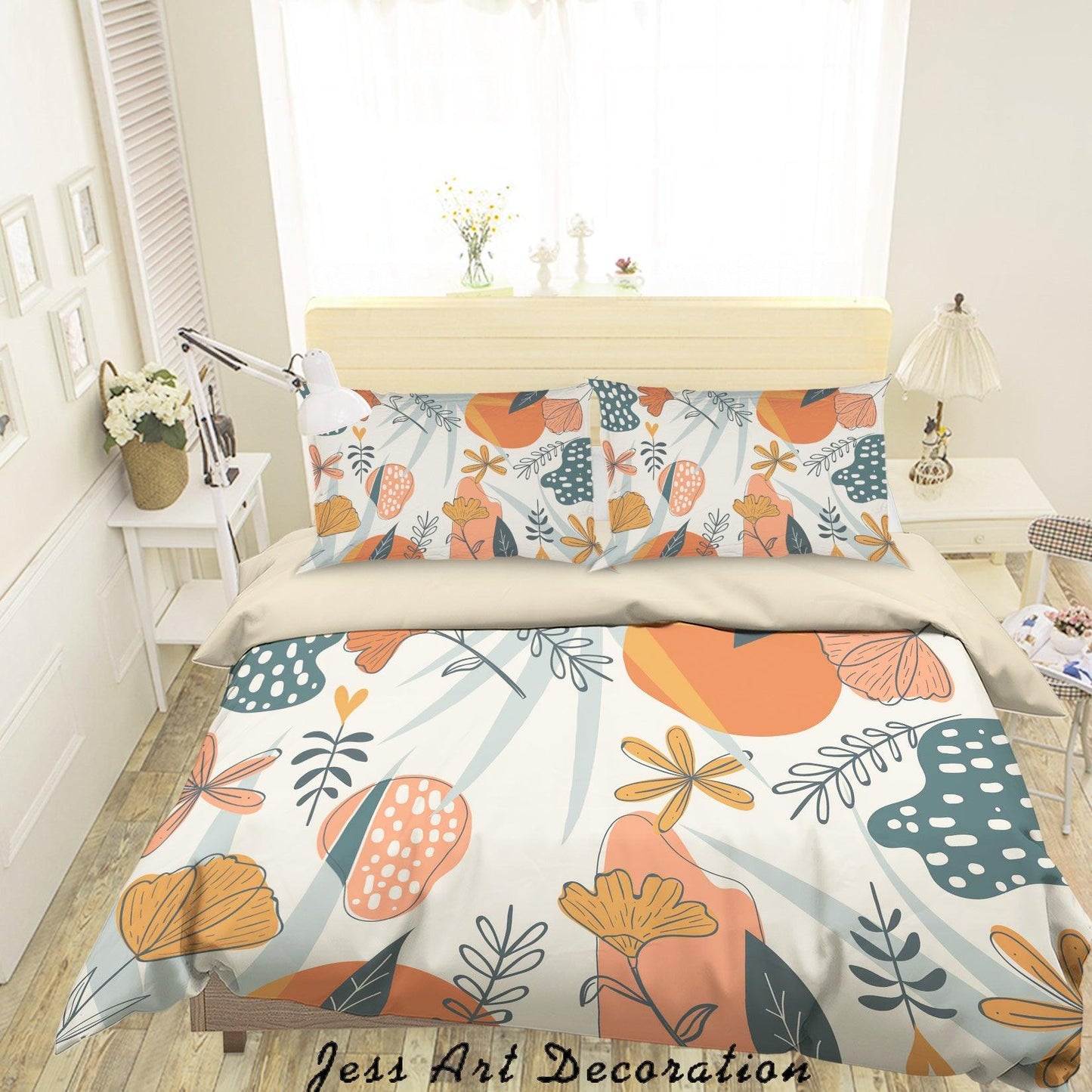 3D Abstract Leaf Floral Quilt Cover Set Bedding Set Duvet Cover Pillowcases A058 LQH