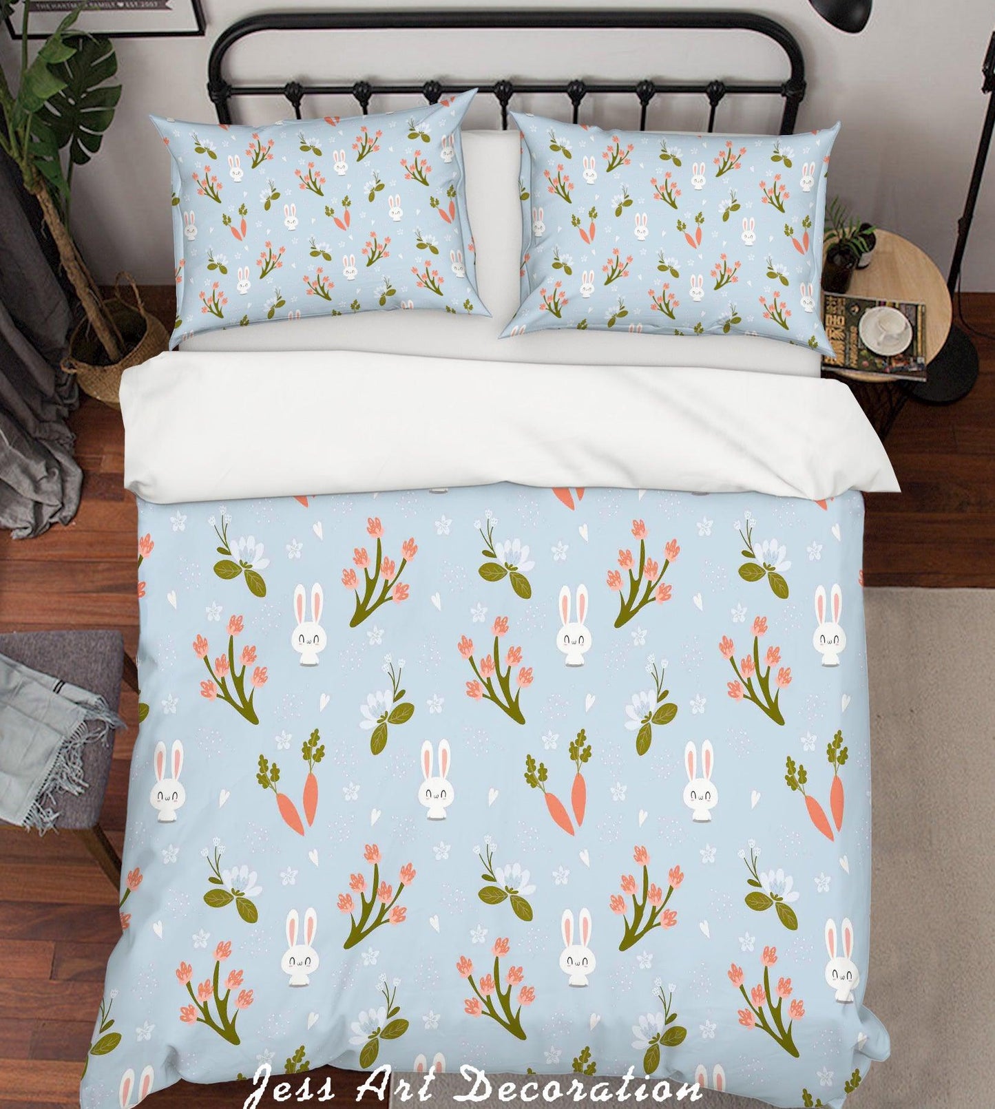 3D Cartoon Rabbit Carrot Quilt Cover Set Bedding Set Pillowcases 84