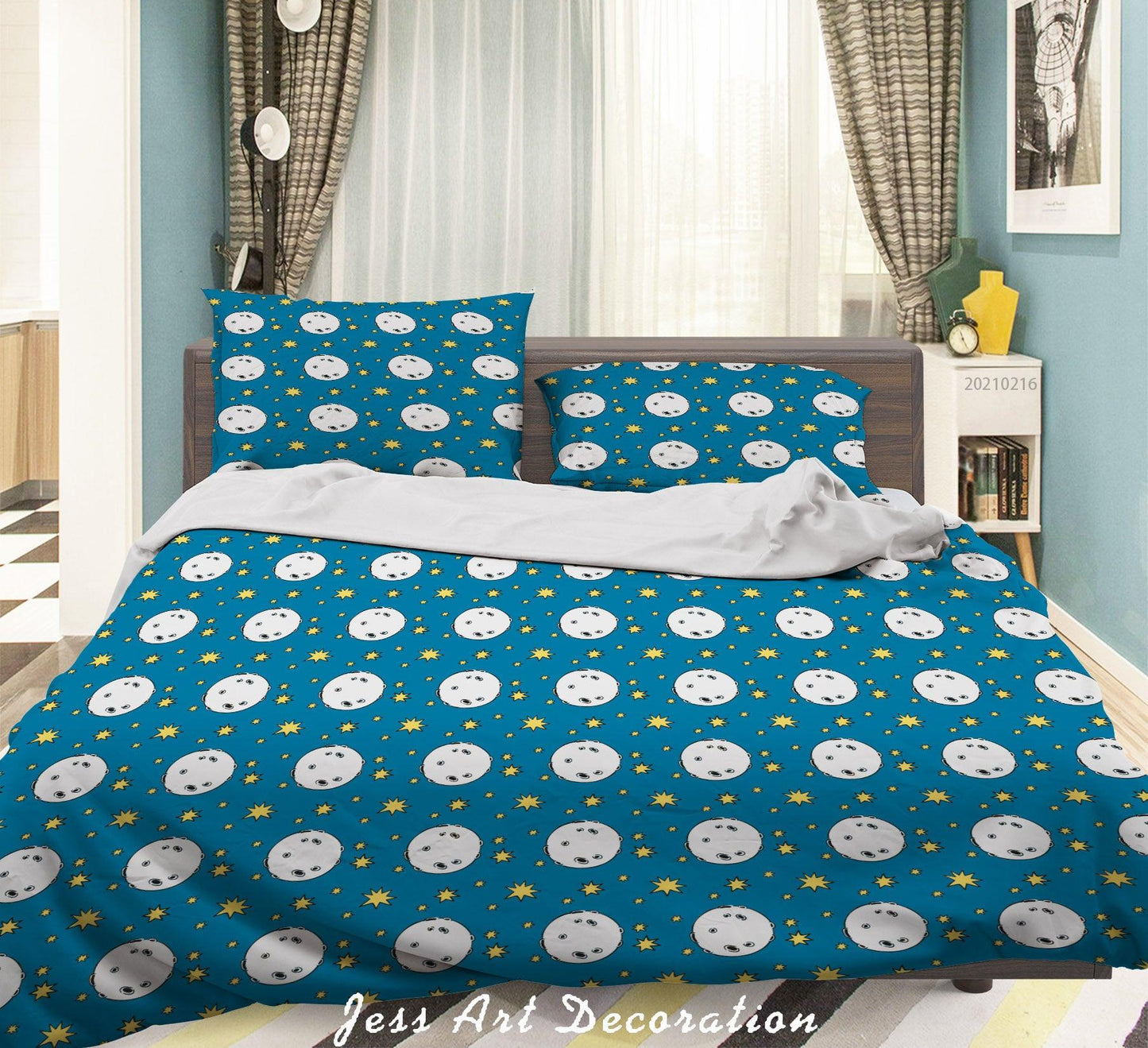 3D Blue Space Planet Quilt Cover Set Bedding Set Duvet Cover Pillowcases 270