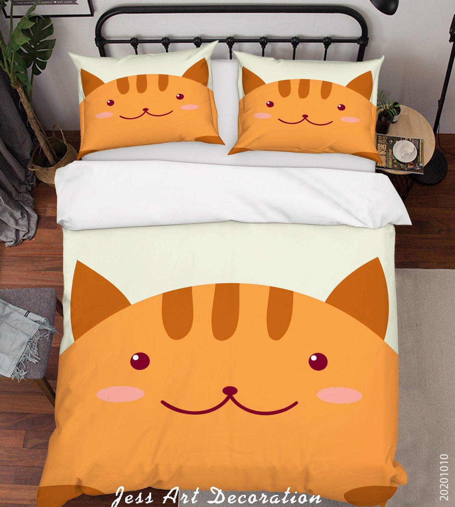 3D Cartoon Cute Animal Cat Quilt Cover Set Bedding Set Duvet Cover Pillowcases WJ 9537