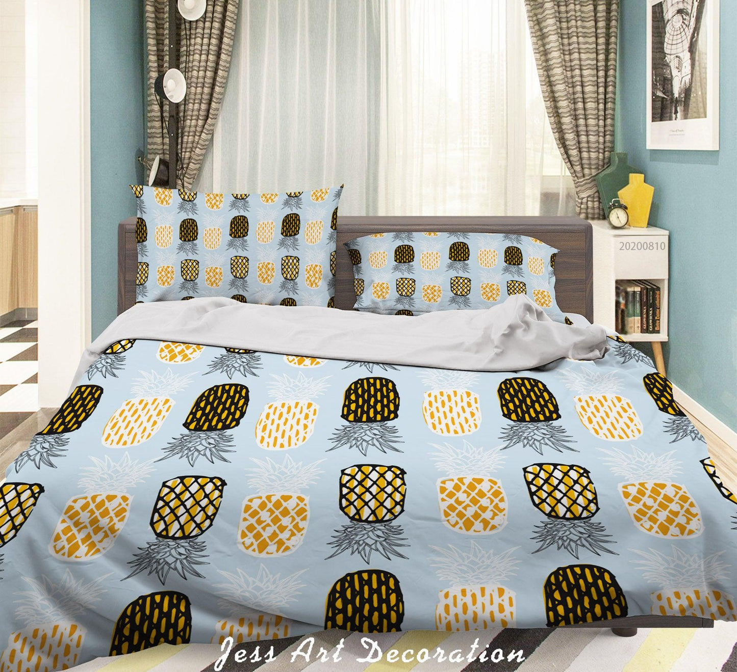 3D Abstract Pineapple Plant Quilt Cover Set Bedding Set Duvet Cover Pillowcases LXL