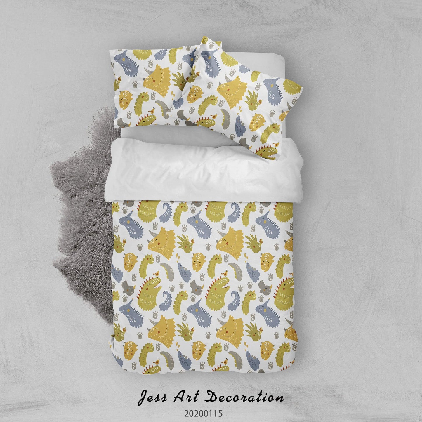 3D Cartoon Animal Monsters Pattern Quilt Cover Set Bedding Set Duvet Cover Pillowcases WJ 9607