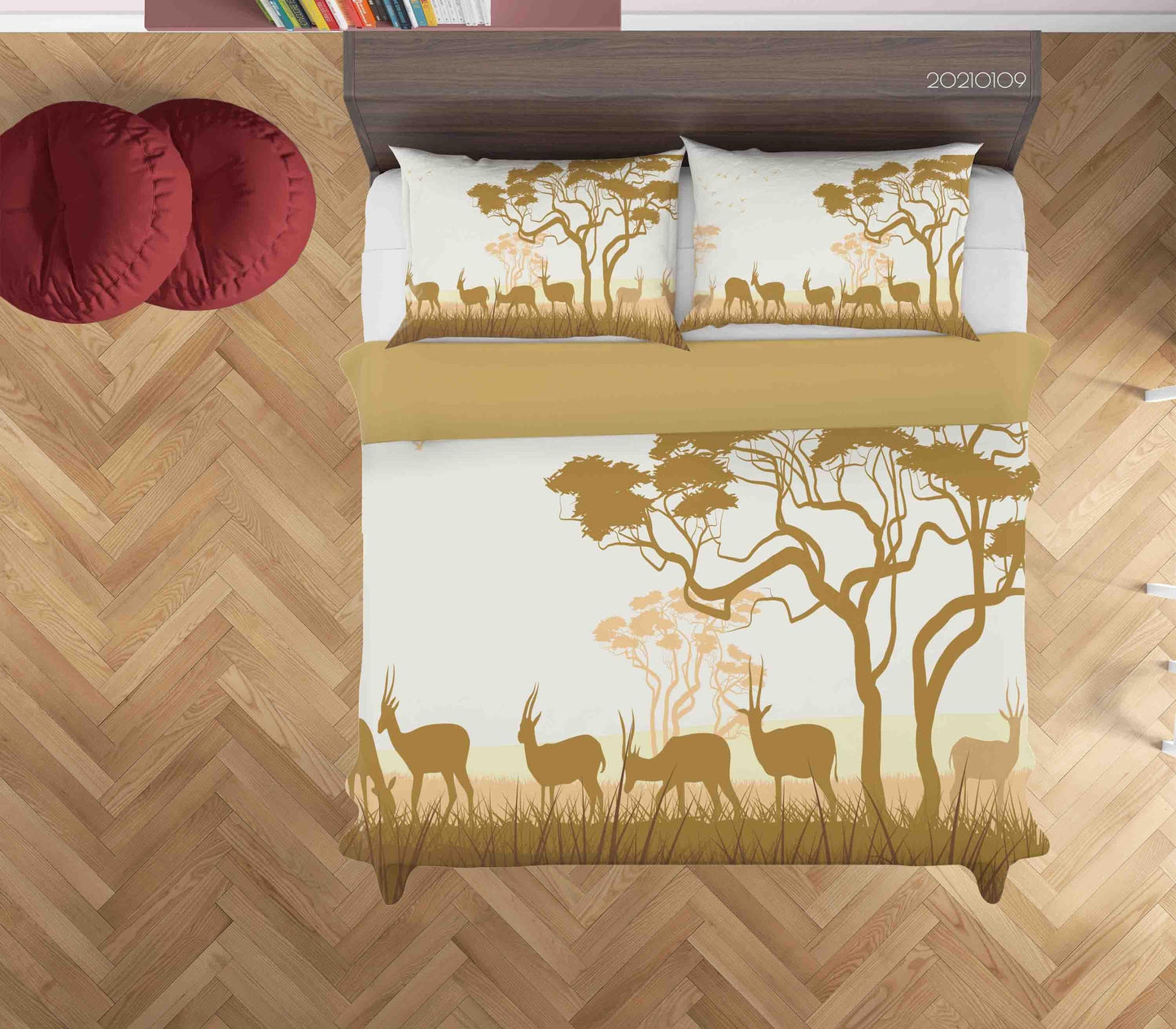 3D Cartoon Forest Animal Elk Quilt Cover Set Bedding Set Duvet Cover Pillowcases 61 LQH