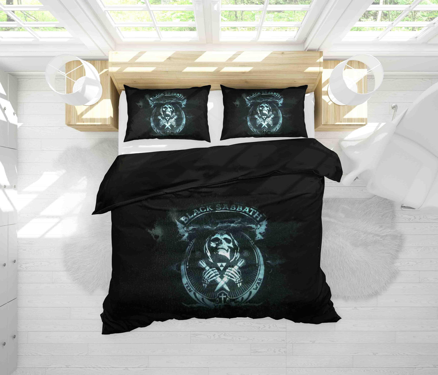 3D Black Sabbath Skull Quilt Cover Set Bedding Set Duvet Cover Pillowcases SF76