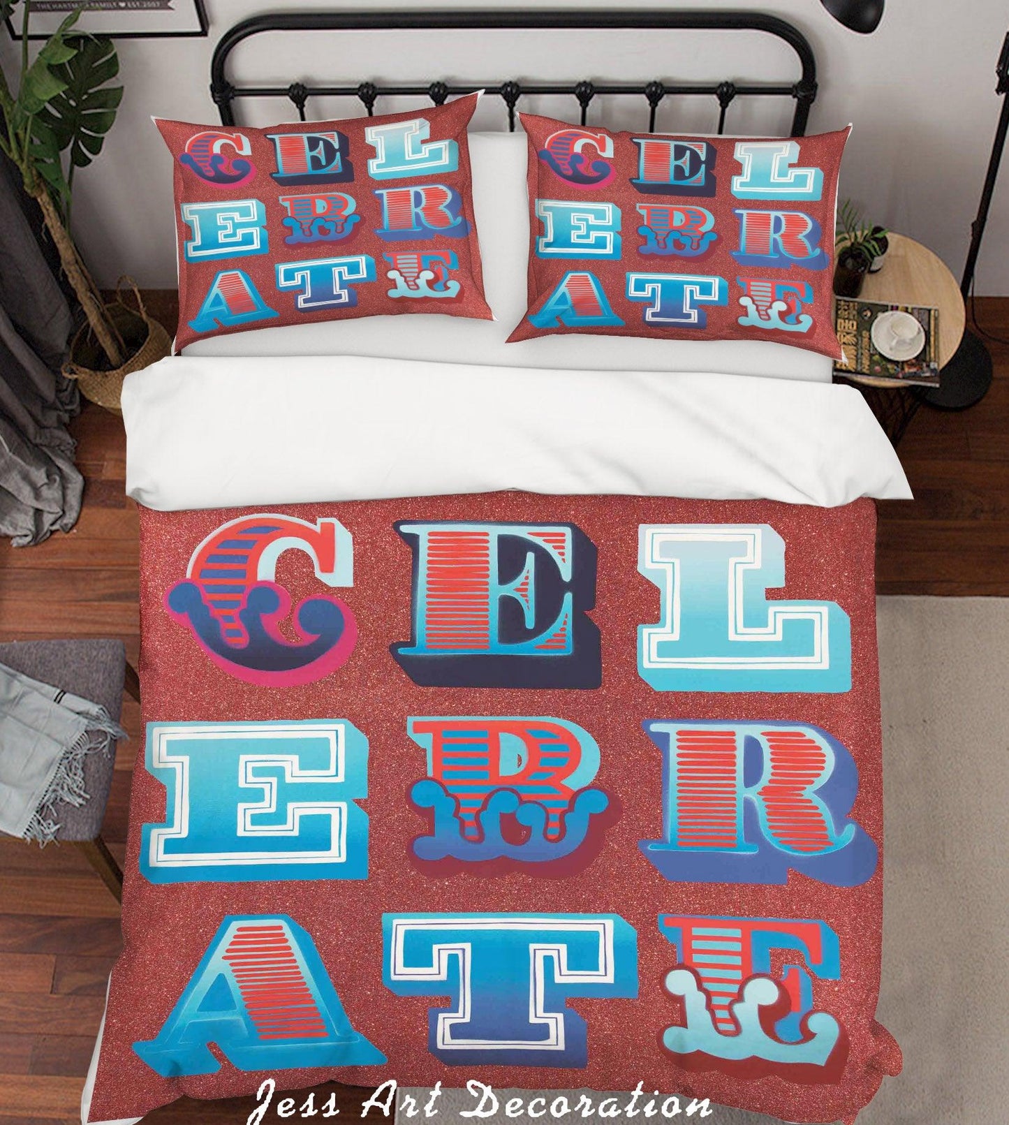 3D Ben Eien Colorized Letter Quilt Cover Set Bedding Set Duvet Cover Pillowcases  ZY D38