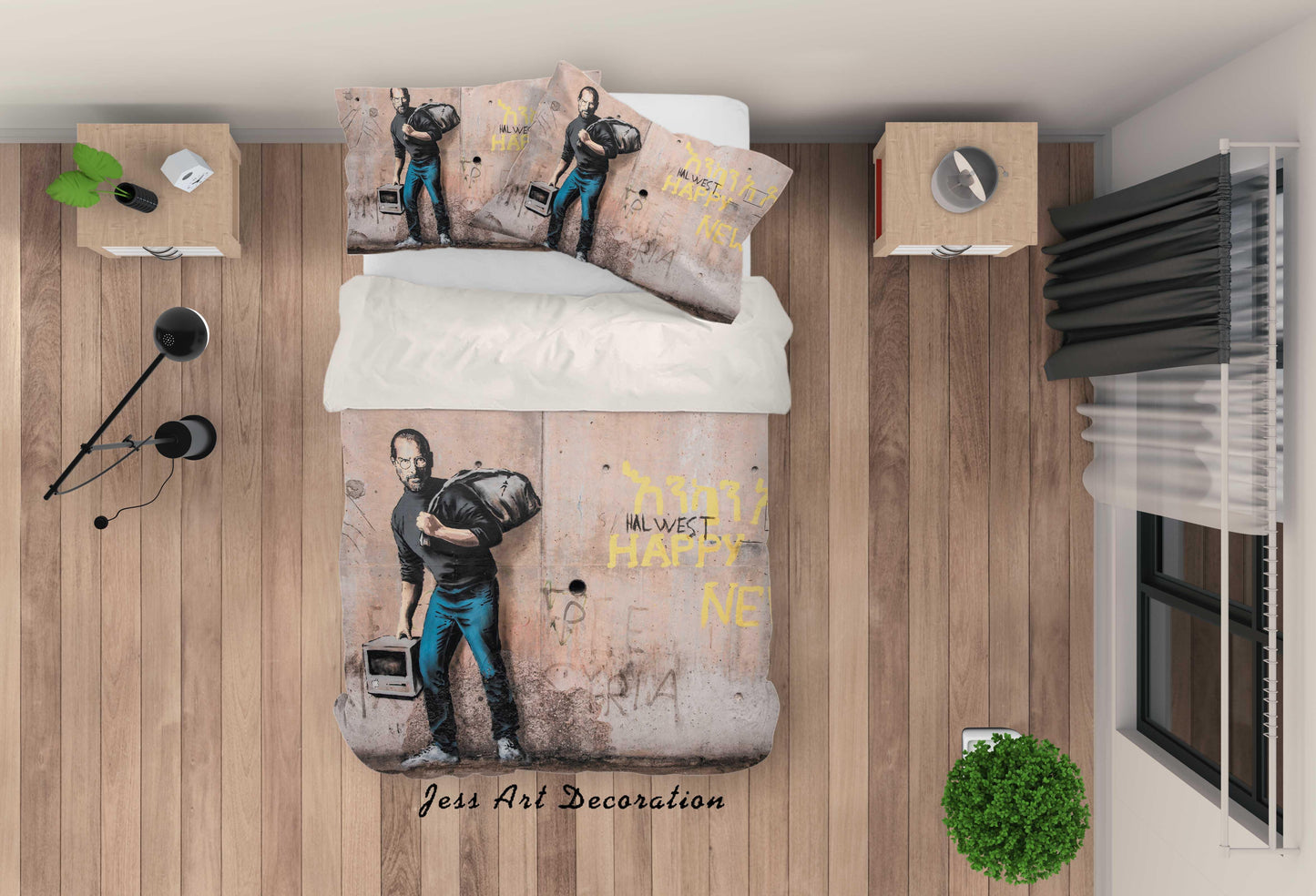 3D Banksy The Son Of A Migrant From Syria Quilt Cover Set Bedding Set Duvet Cover Pillowcases  ZY D58