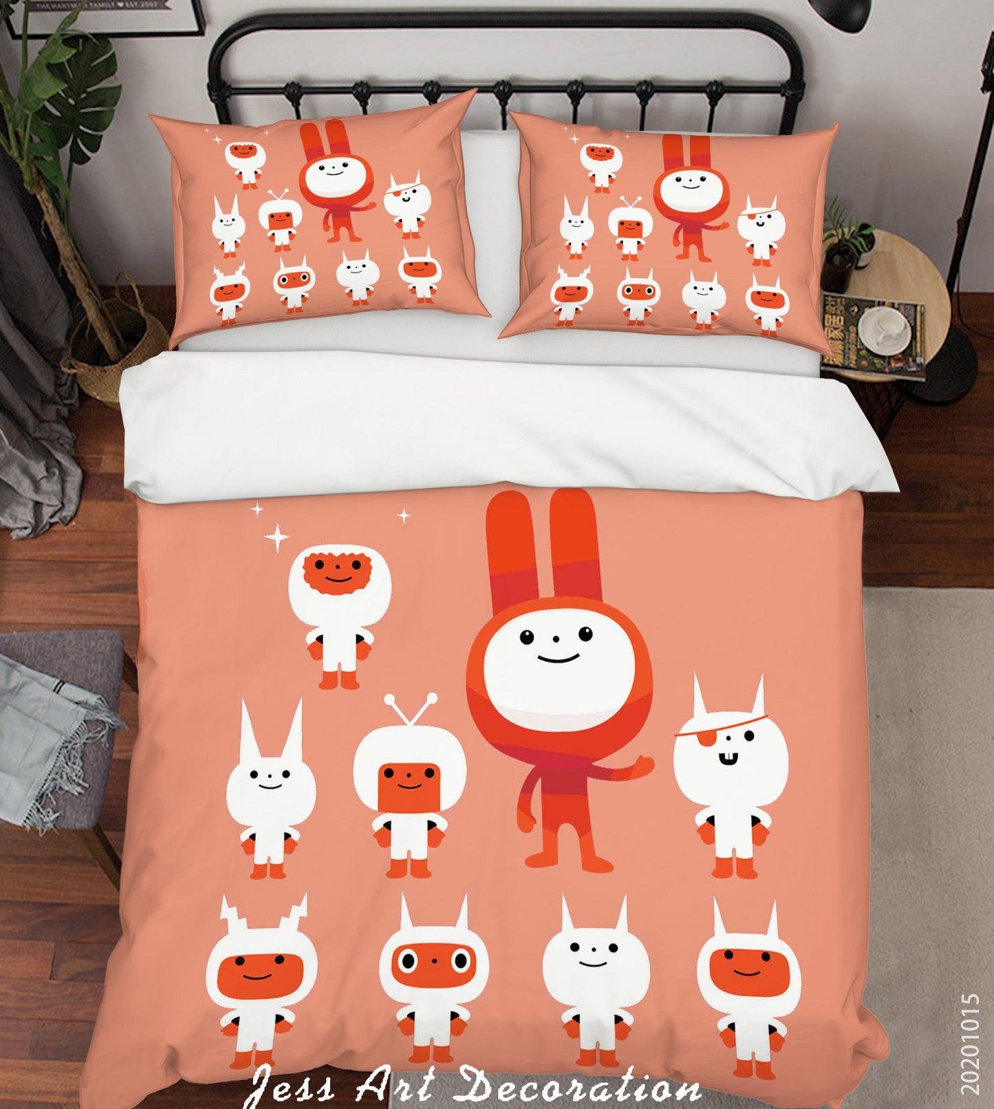 3D Cartoon Animal Rabbits Pattern Quilt Cover Set Bedding Set Duvet Cover Pillowcases WJ 9671