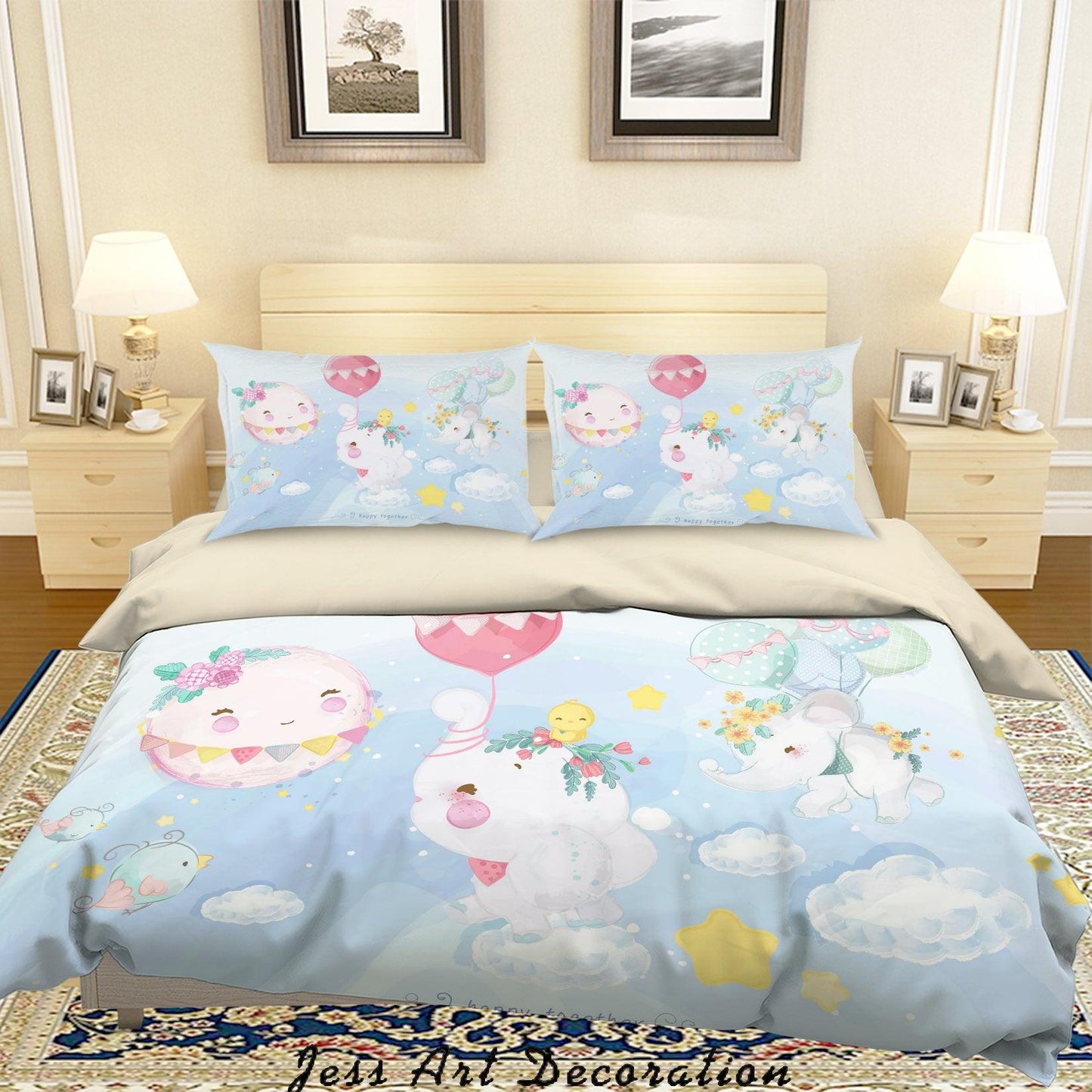 3D Cartoon Animal Balloon Quilt Cover Set Bedding Set Duvet Cover Pillowcases A339 LQH