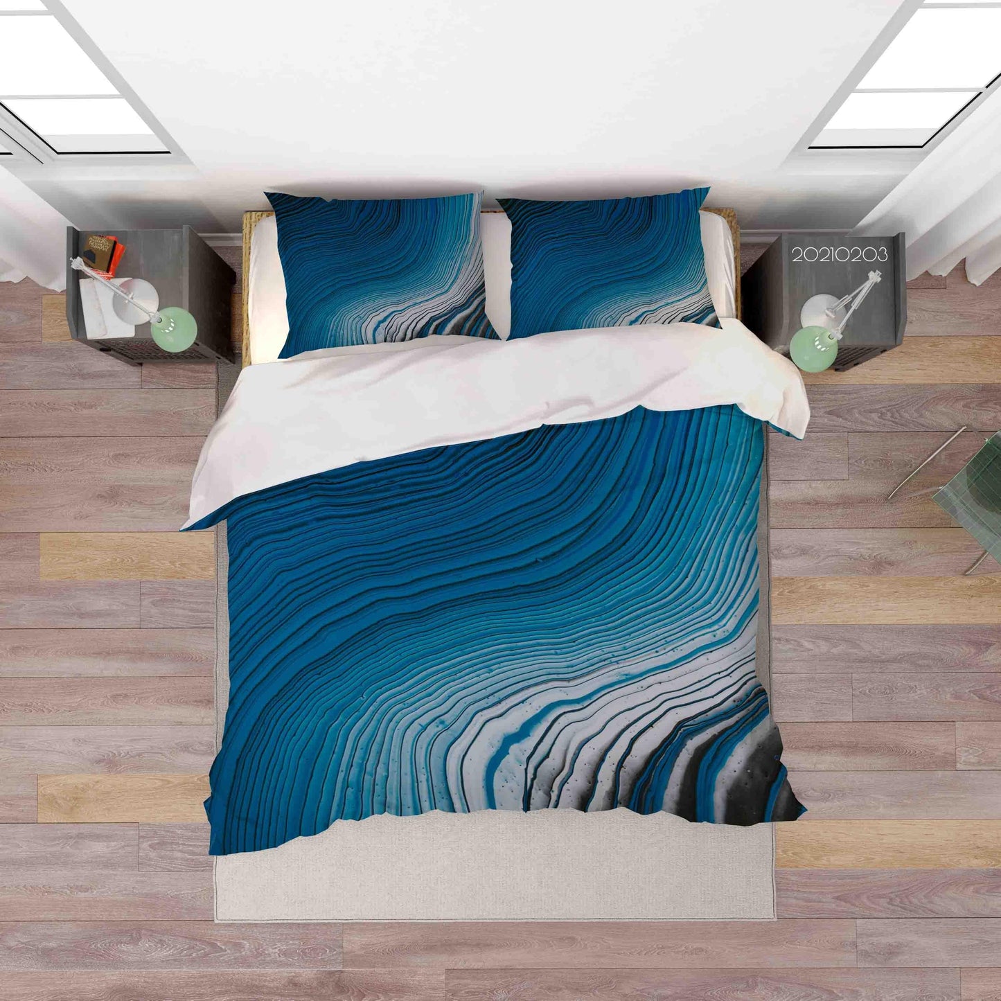 3D Abstract Blue Marble Texture Quilt Cover Set Bedding Set Duvet Cover Pillowcases 19