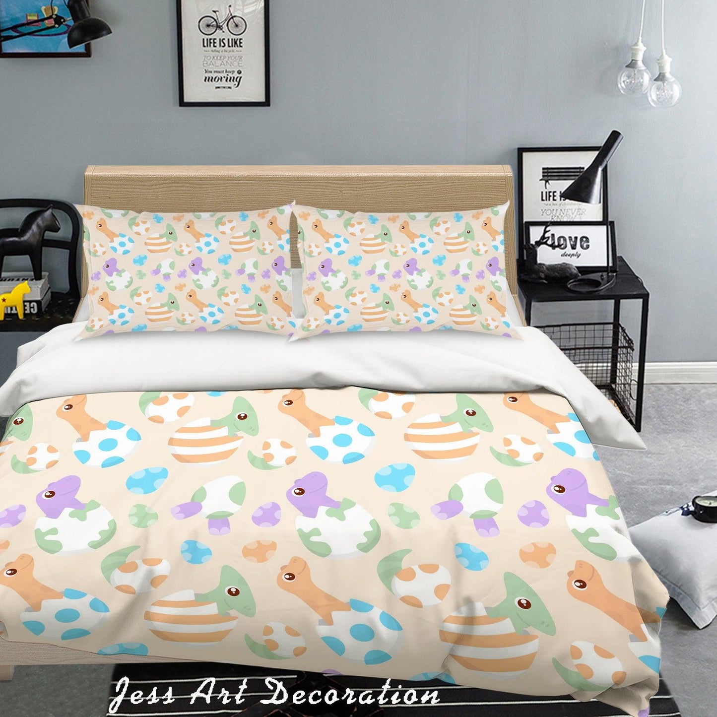 3D Cartoon Dinosaur Egg Quilt Cover Set Bedding Set Pillowcases 28