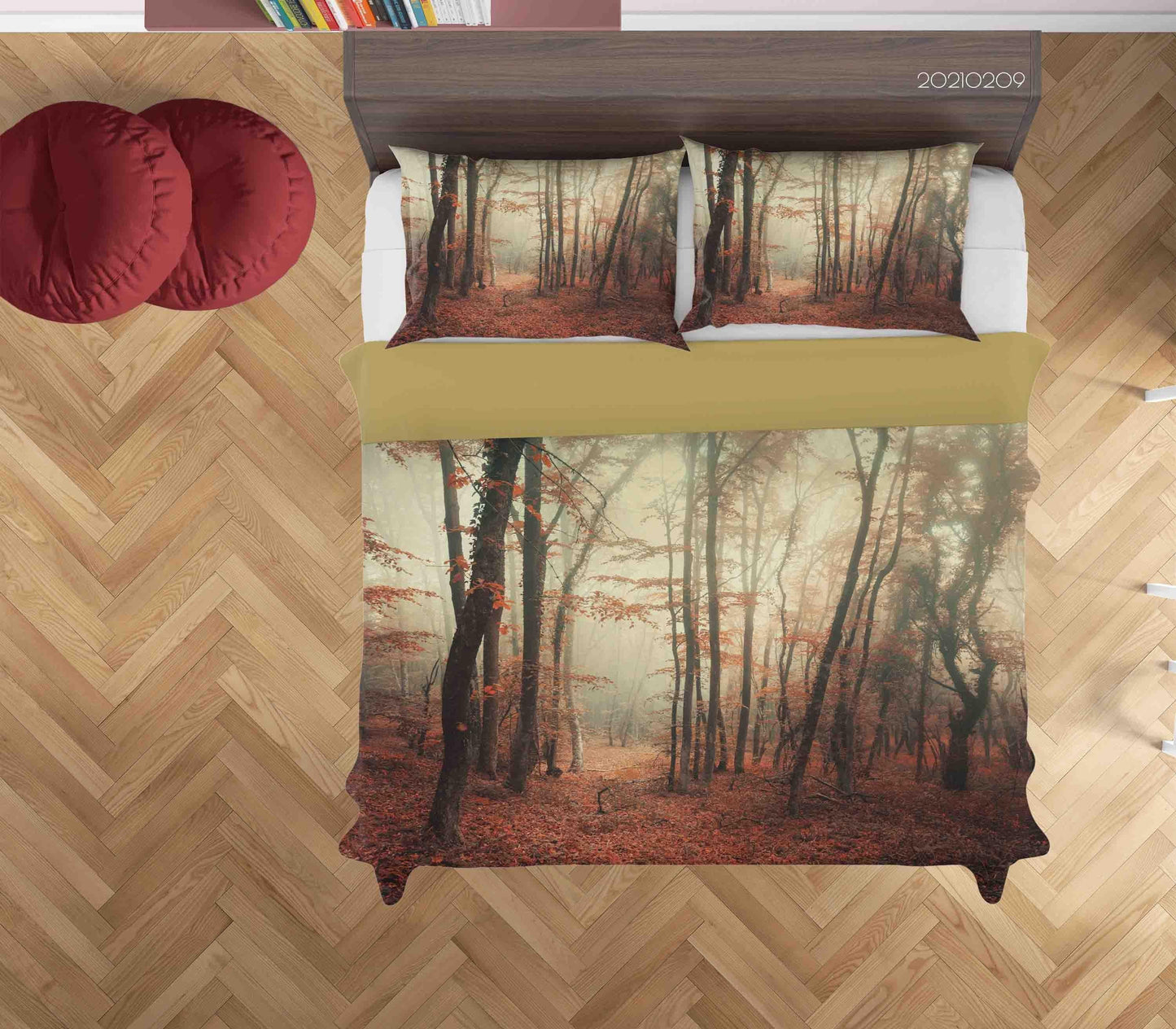 3D Autumn Forest Landscape Quilt Cover Set Bedding Set Duvet Cover Pillowcases 231