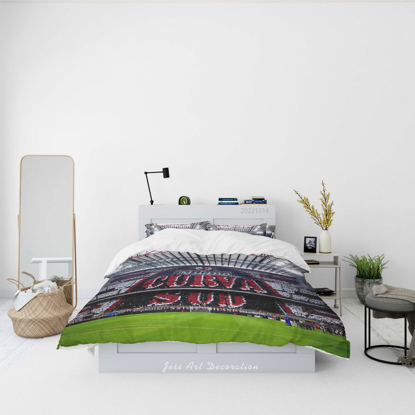 3D AC Associazione Calcio Milan Lamplight Spectator Seats Quilt Cover Set Bedding Set Duvet Cover Pillowcase 858