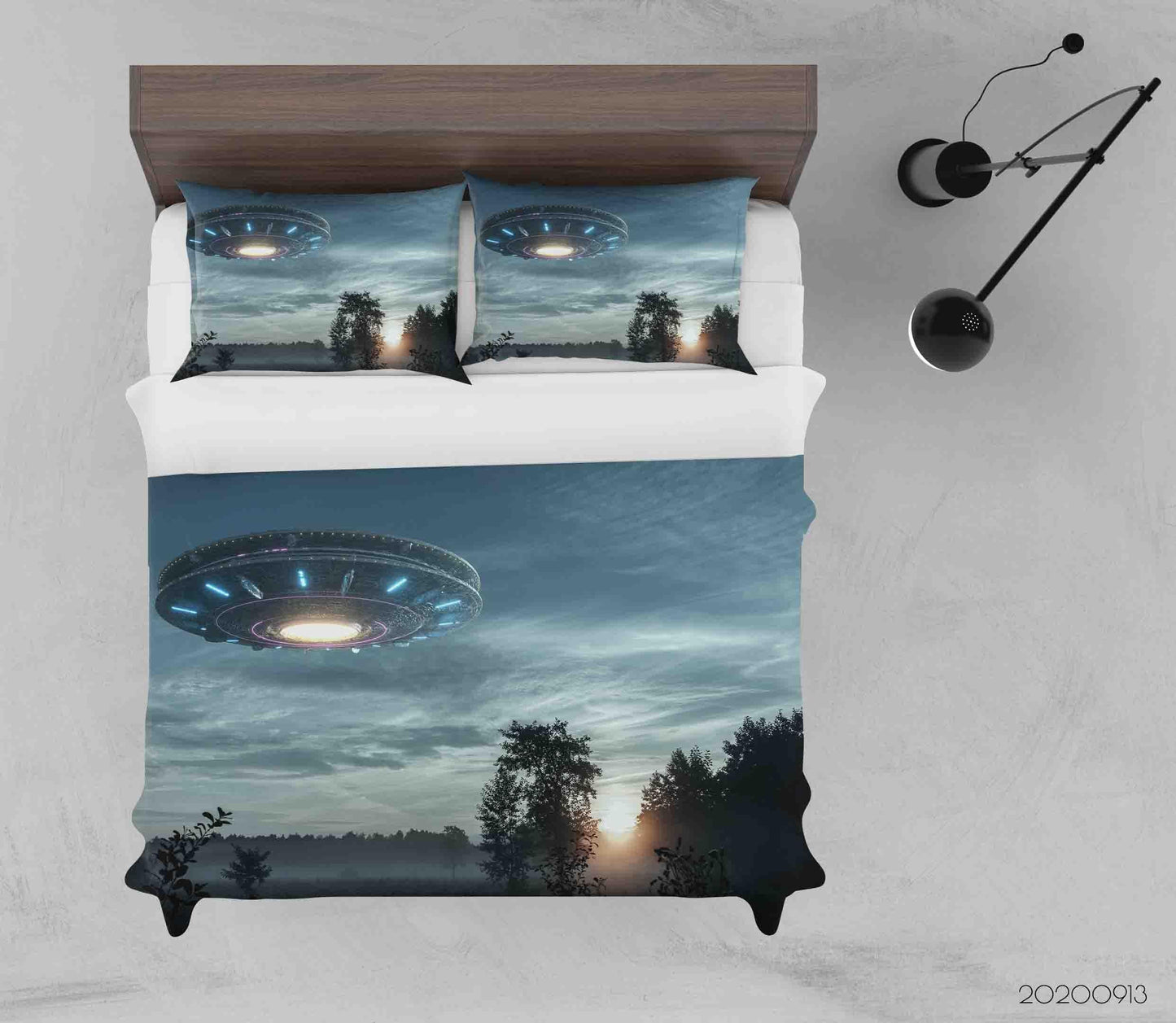 3D Alien Space Shift Floating Sky Quilt Cover Set Bedding Set Duvet Cover Pillowcases WJ 1805