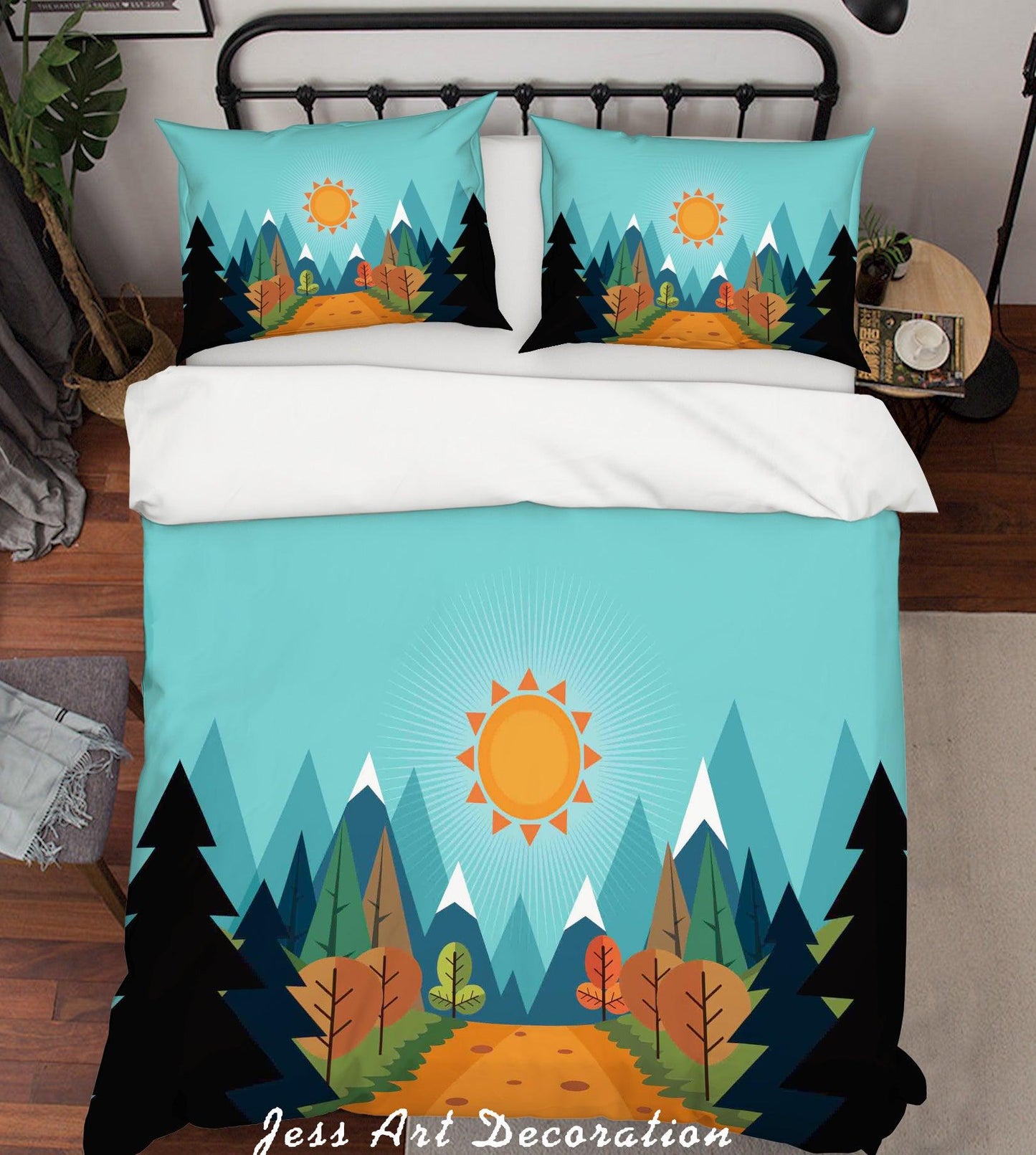3D Cartoon Green Plant Quilt Cover Set Bedding Set Pillowcases 13
