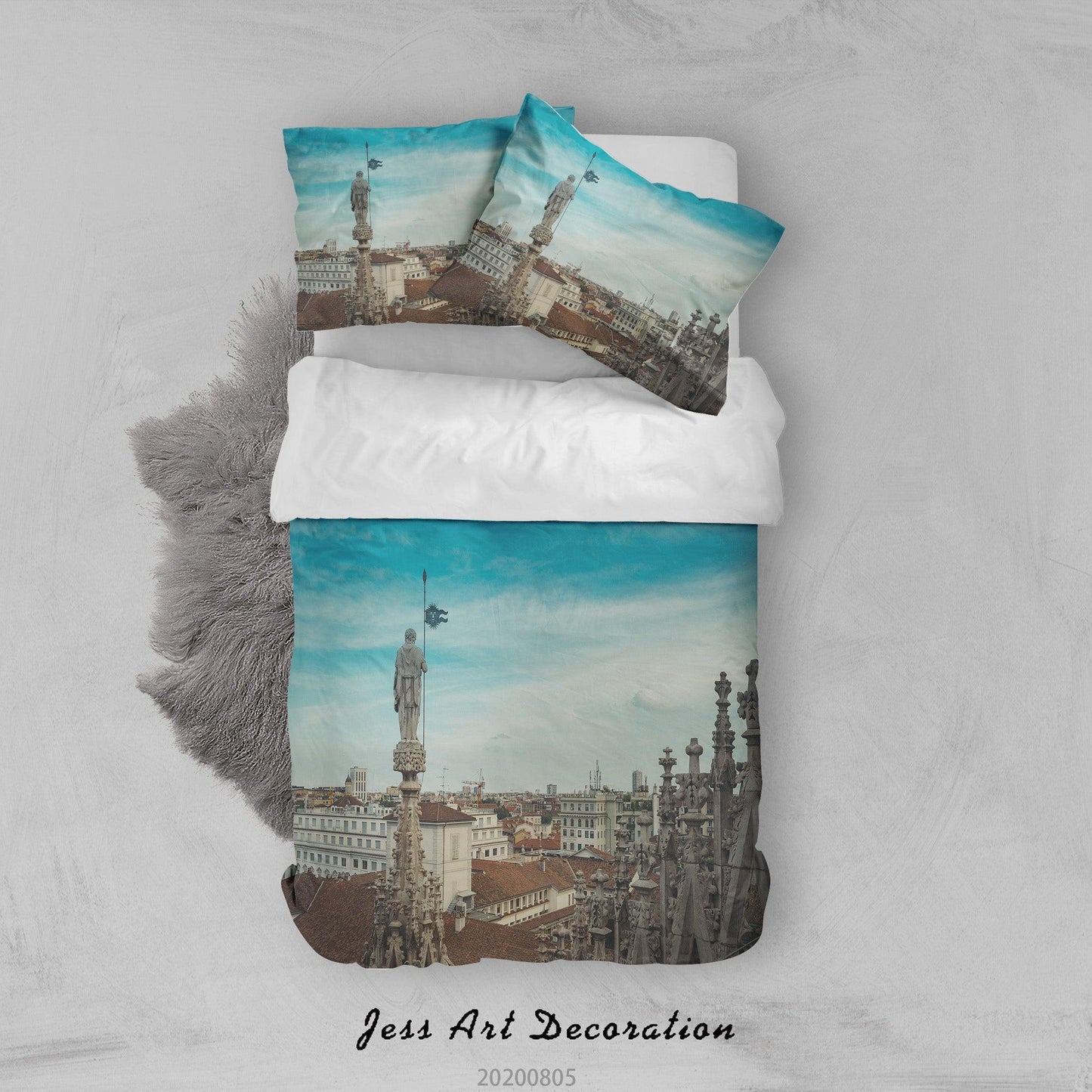 3D Blue Sky Cityscape Quilt Cover Set Bedding Set Duvet Cover Pillowcases LXL 315