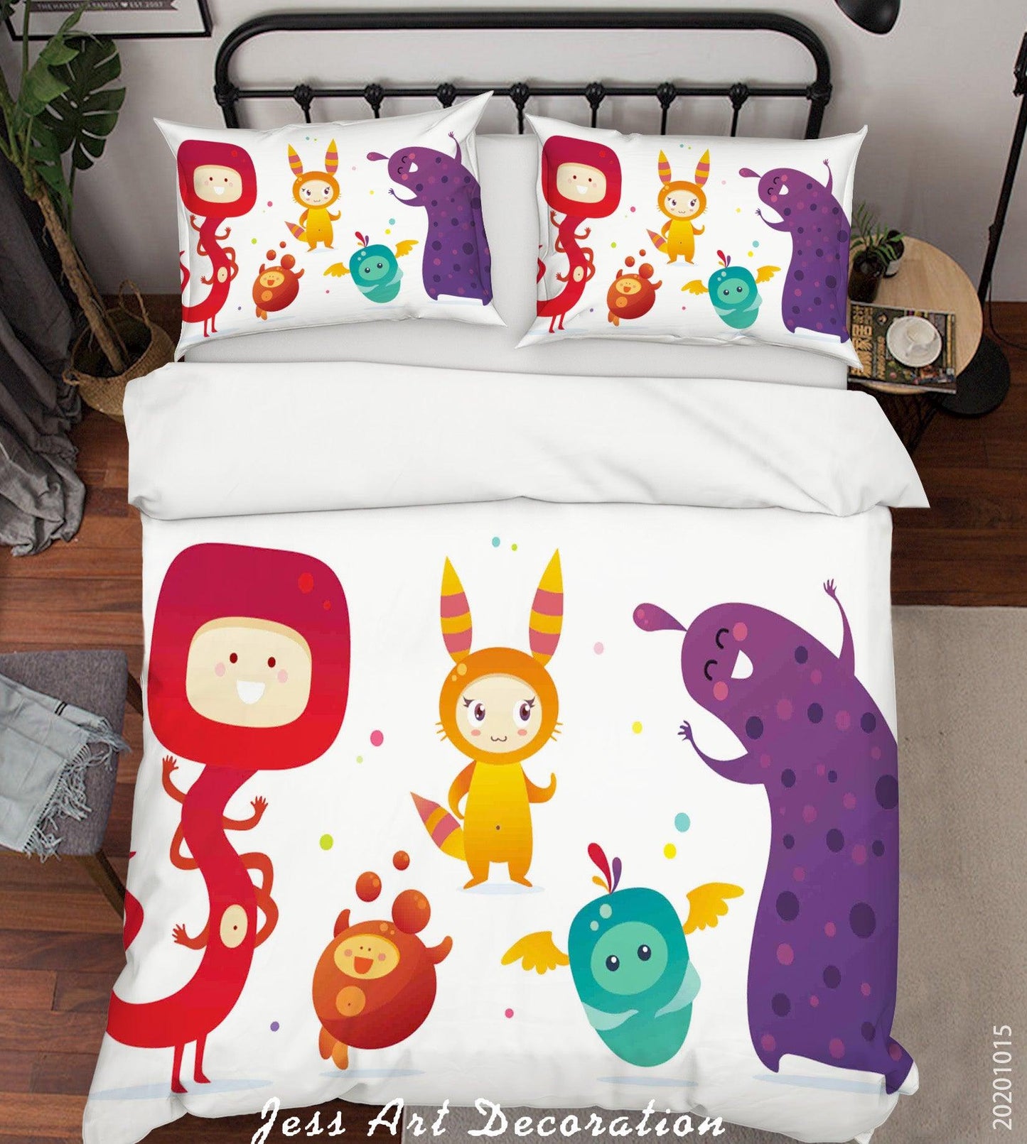3D Cartoon Animal Monsters Pattern Quilt Cover Set Bedding Set Duvet Cover Pillowcases WJ 9678