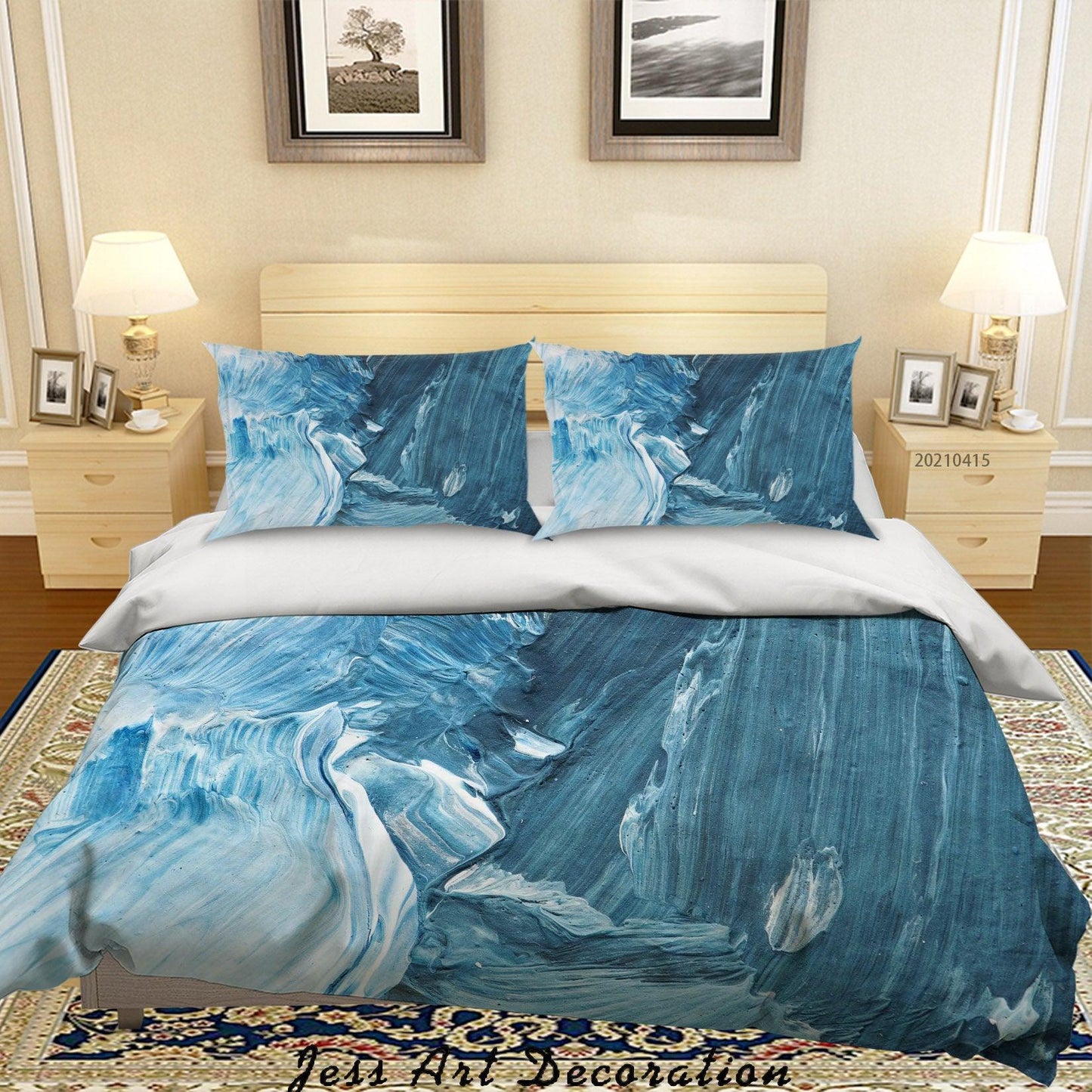 3D Blue Paint Graffiti Quilt Cover Set Bedding Set Duvet Cover Pillowcases 89