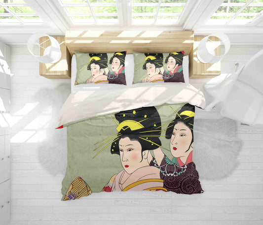 3D Abstract Kimono Woman Quilt Cover Set Bedding Set Pillowcases 73