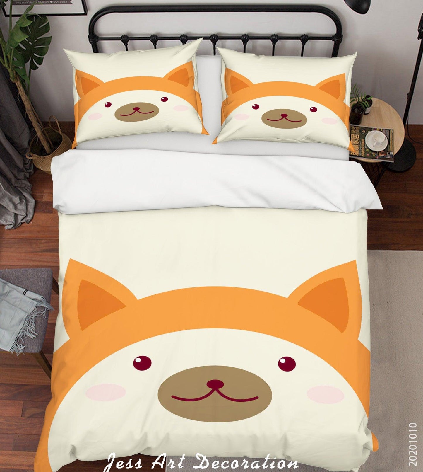 3D Cartoon Cute Animal  Shiba Inu Dog Quilt Cover Set Bedding Set Duvet Cover Pillowcases WJ 9546