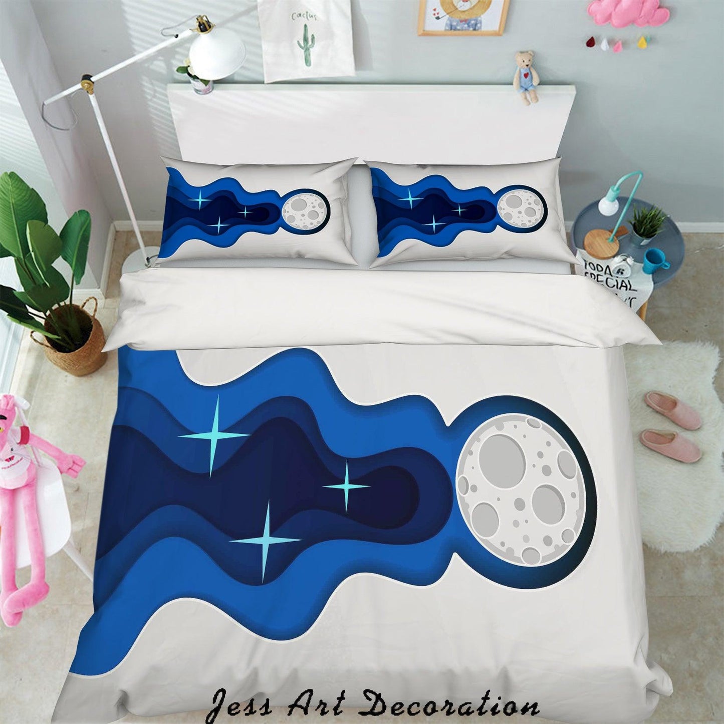3D Blue Abstract Art Pattern Quilt Cover Set Bedding Set Pillowcases 14