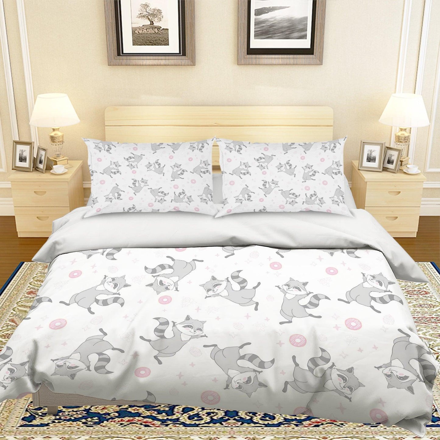 3D Cartoon Fox Grey Quilt Cover Set Bedding Set Pillowcases 120
