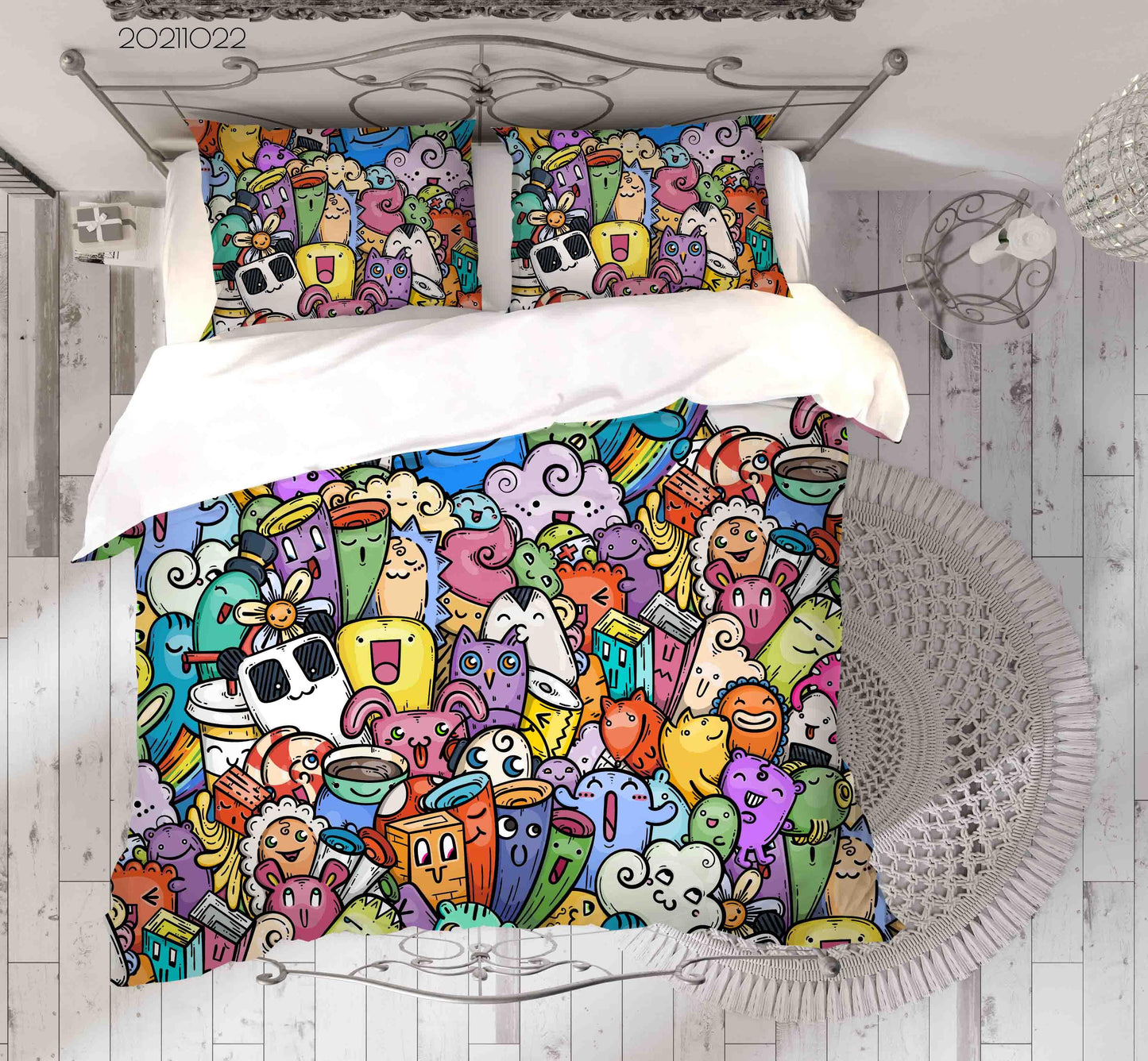 3D Abstract Monster Artistic Graffiti Quilt Cover Set Bedding Set Duvet Cover Pillowcases 71