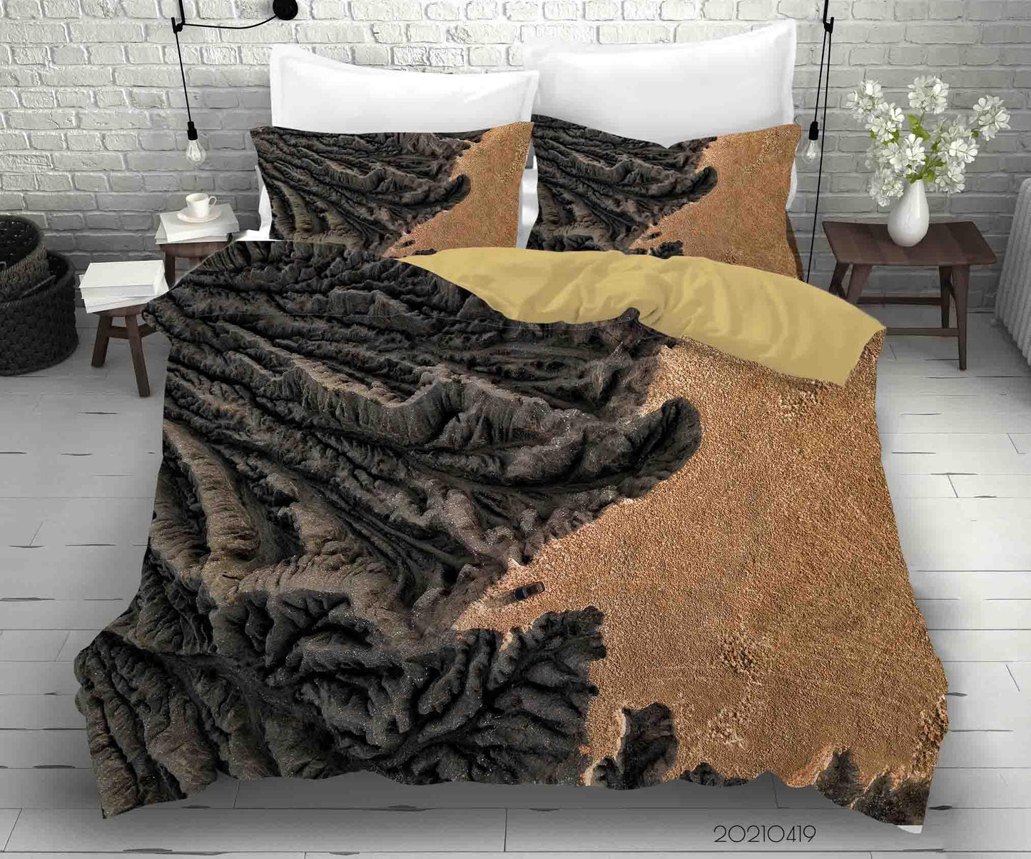 3D Brown Marble Texture Quilt Cover Set Bedding Set Duvet Cover Pillowcases 204