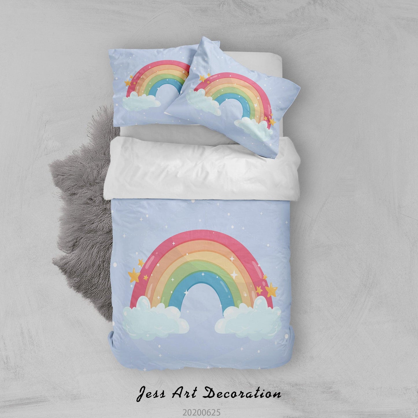 3D Blue Rainbow Quilt Cover Set Bedding Set Duvet Cover Pillowcases SF27