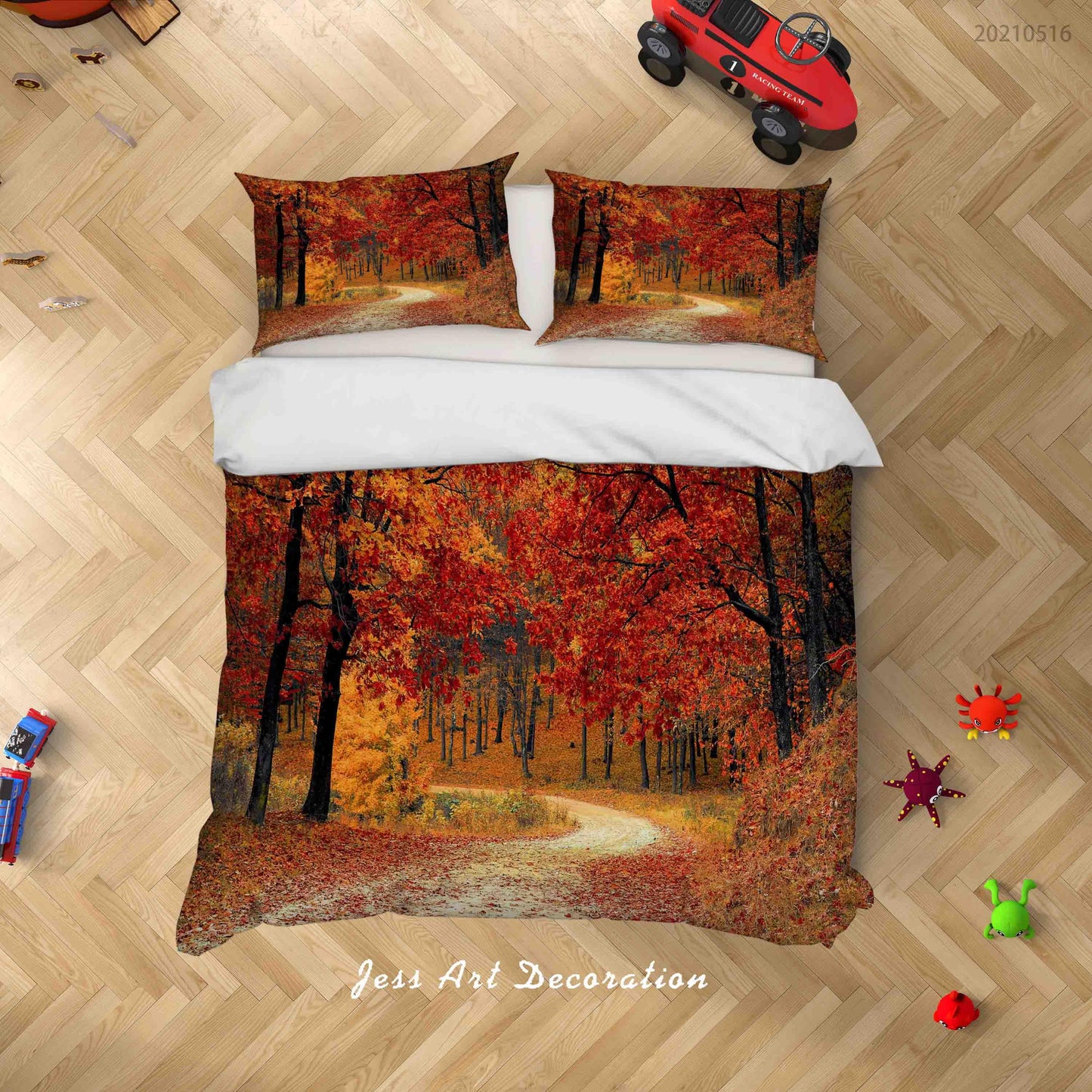 3D Autumn Forest Road Landscape Quilt Cover Set Bedding Set Duvet Cover Pillowcases 28