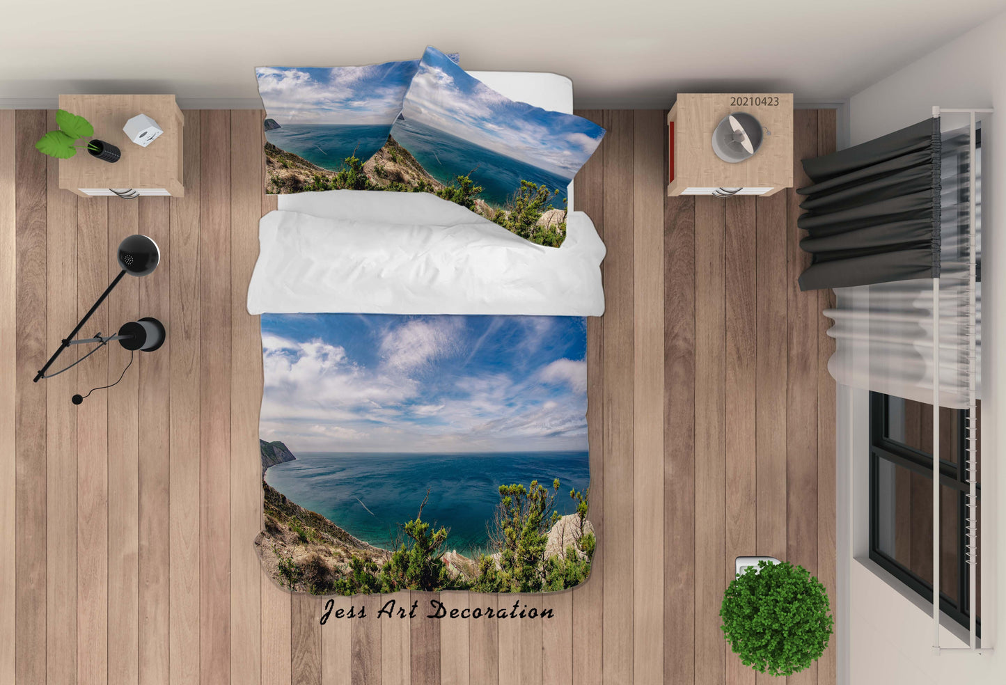 3D Blue Sky Cloud Sea Landscape Quilt Cover Set Bedding Set Duvet Cover Pillowcases 123