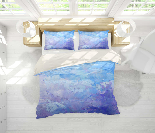 3D Blue Purple Watercolor Quilt Cover Set Bedding Set Pillowcases 38