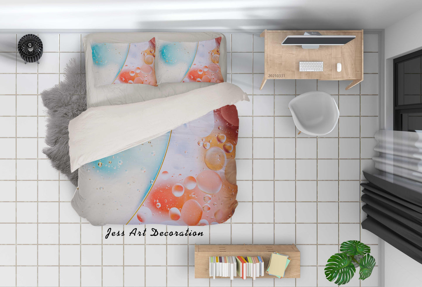 3D Abstract Color Bubble Texture Quilt Cover Set Bedding Set Duvet Cover Pillowcases 280