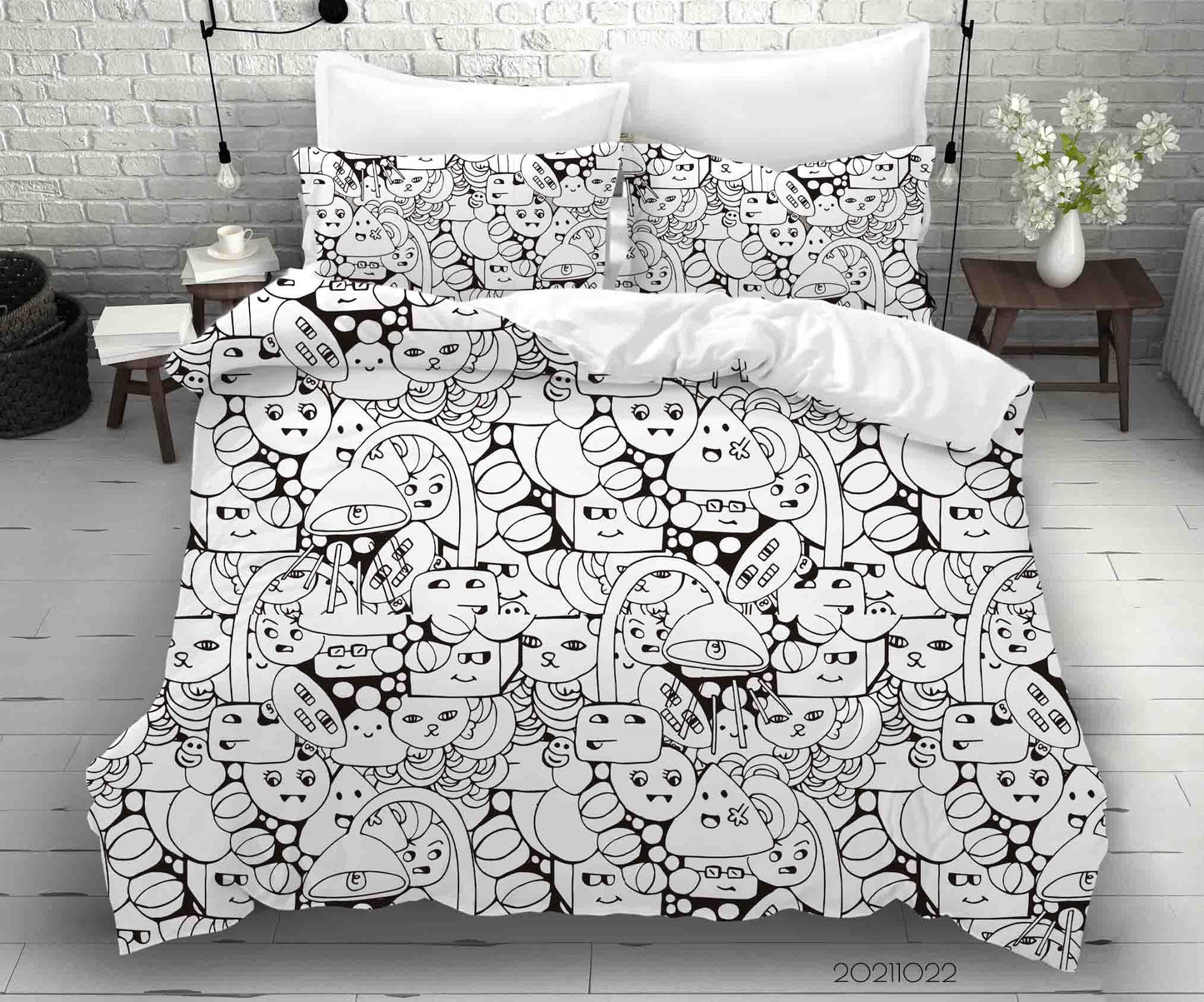 3D Abstract Monster Graffiti Quilt Cover Set Bedding Set Duvet Cover Pillowcases 19