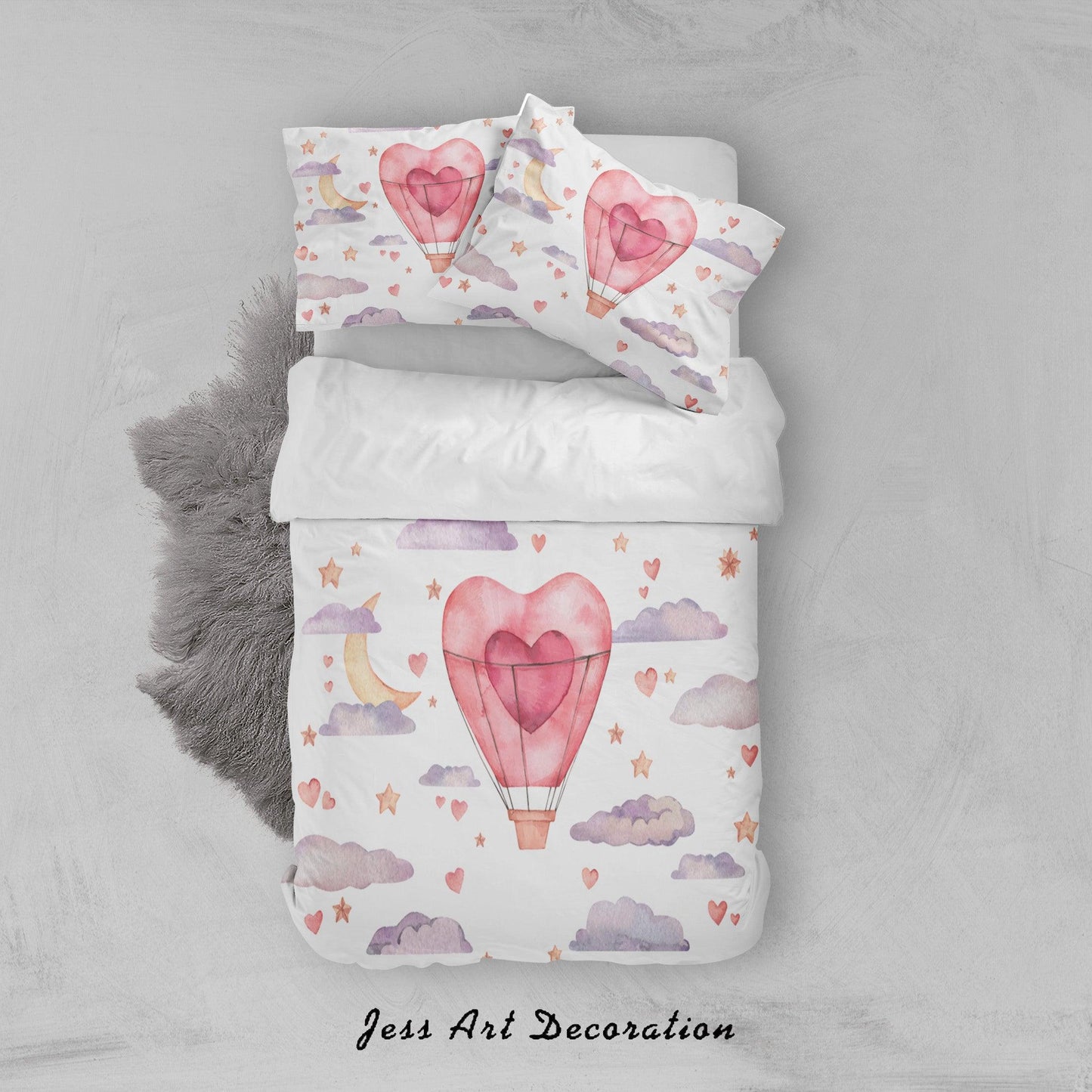 3D Cartoon Cloud Moon Balloon  Quilt Cover Set Bedding Set Duvet Cover Pillowcases A014 LQH