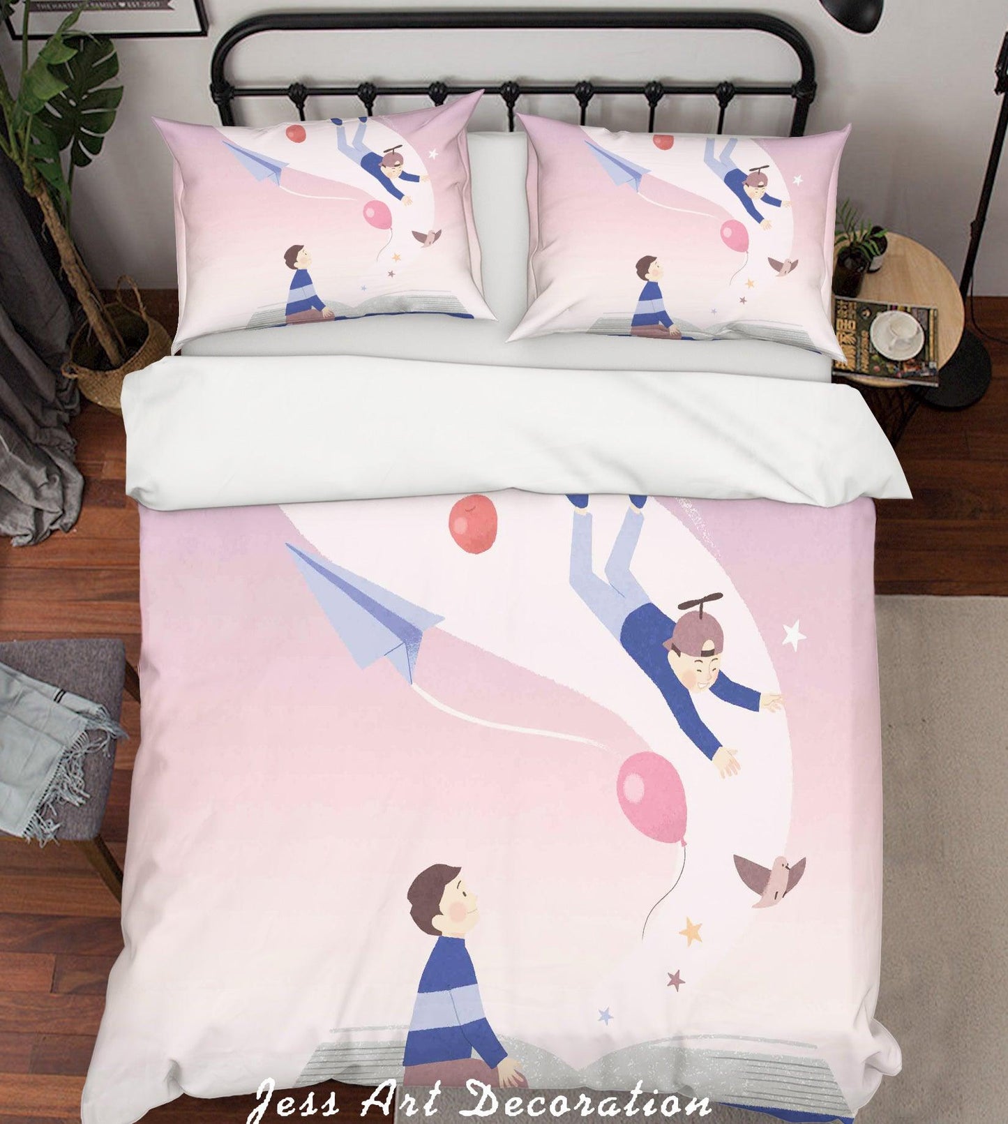 3D Cartoon Children Balloon Quilt Cover Set Bedding Set Pillowcases 92