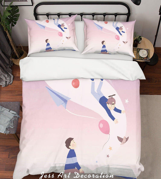 3D Cartoon Children Balloon Quilt Cover Set Bedding Set Pillowcases 92