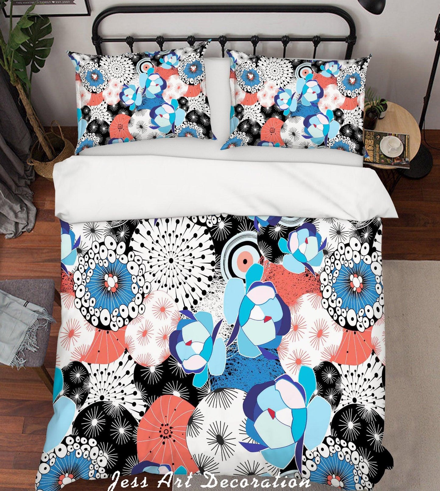3D Abstract Floral Quilt Cover Set Bedding Set Pillowcases 06