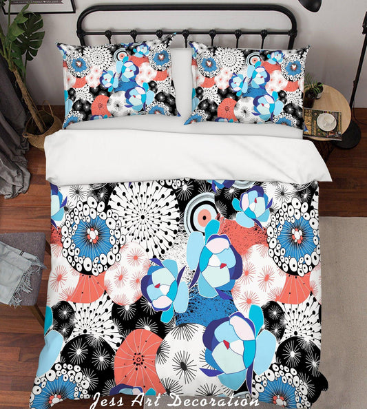 3D Abstract Floral Quilt Cover Set Bedding Set Pillowcases 06