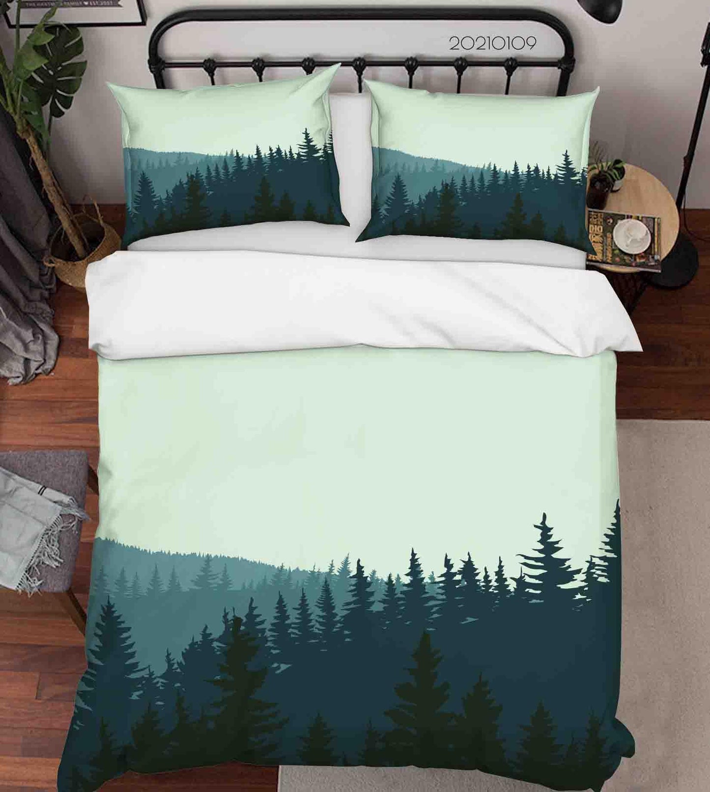3D Cartoon Green Forest Quilt Cover Set Bedding Set Duvet Cover Pillowcases 12 LQH