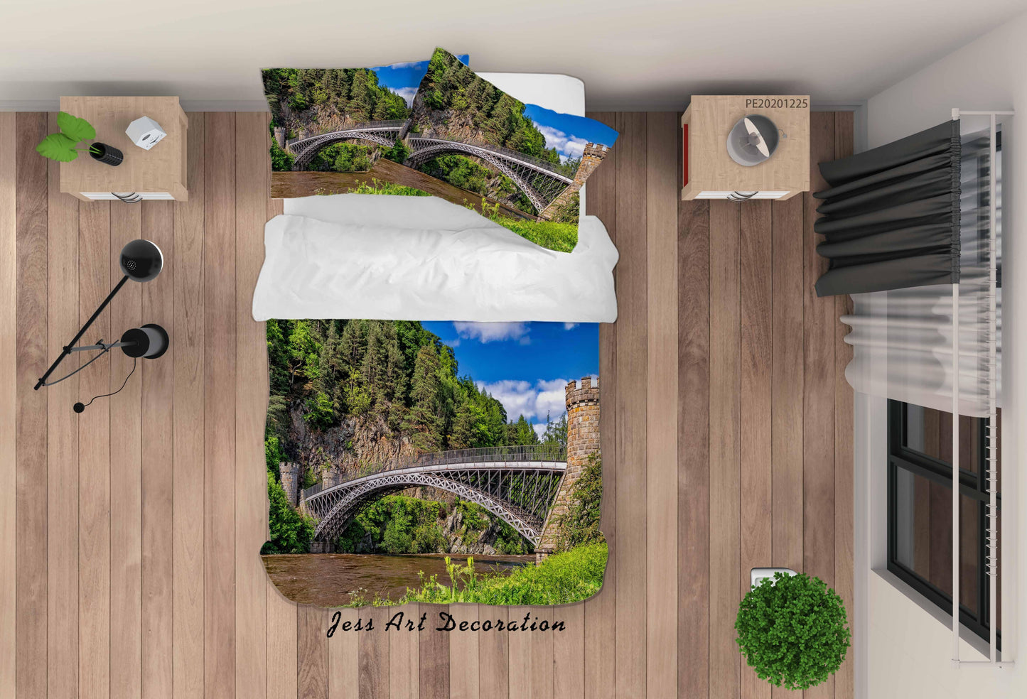3D Bridge Sky Mountain Landscape Quilt Cover Set Bedding Set Duvet Cover Pillowcases 26