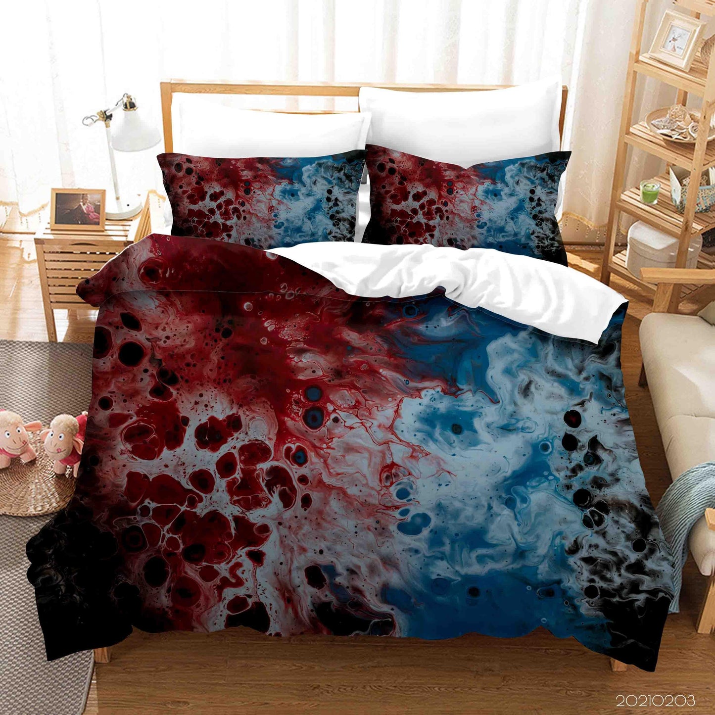 3D Abstract Blue Marble Quilt Cover Set Bedding Set Duvet Cover Pillowcases 65